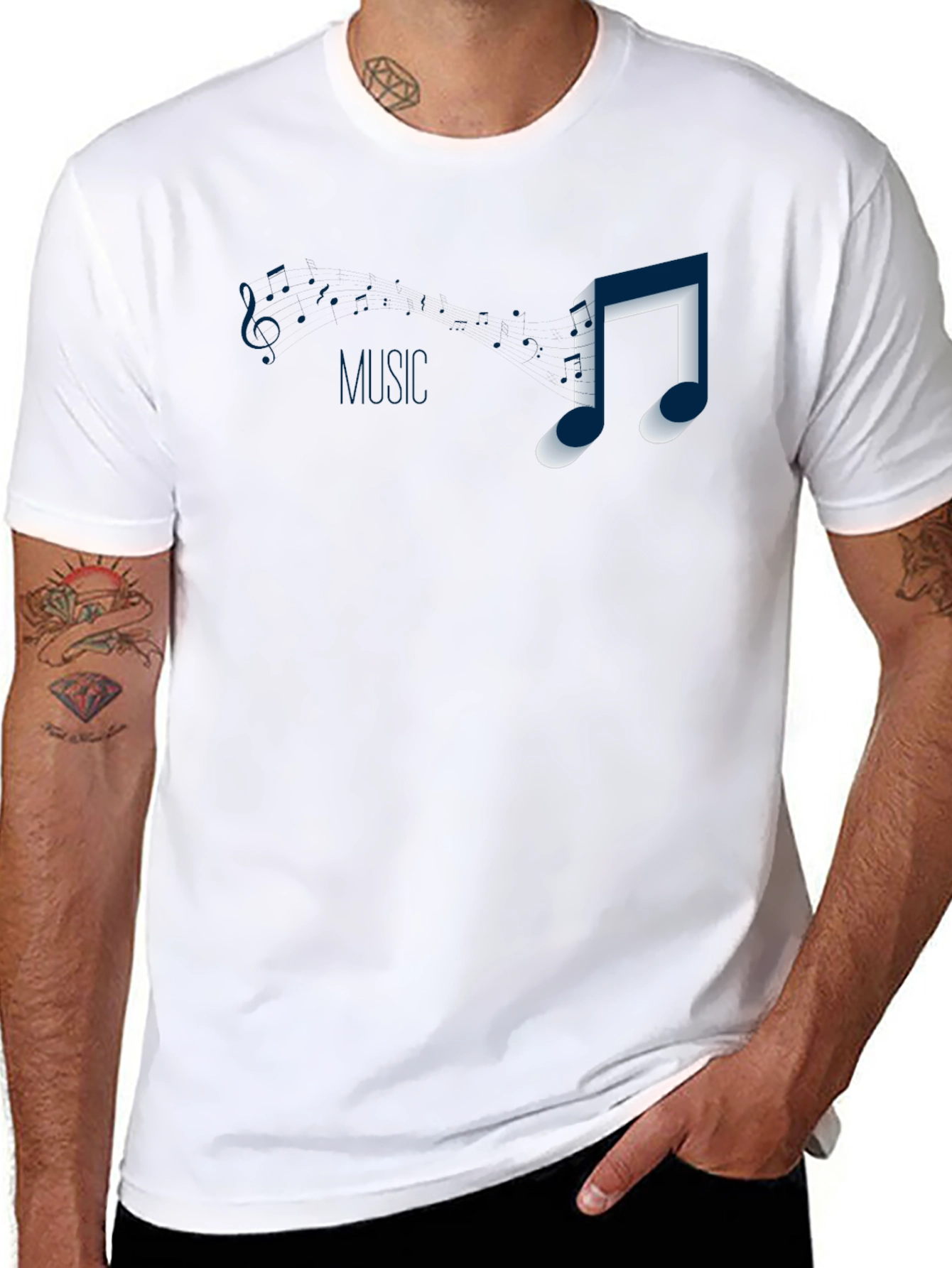 Music Note Graphic T-Shirt - Casual Style
