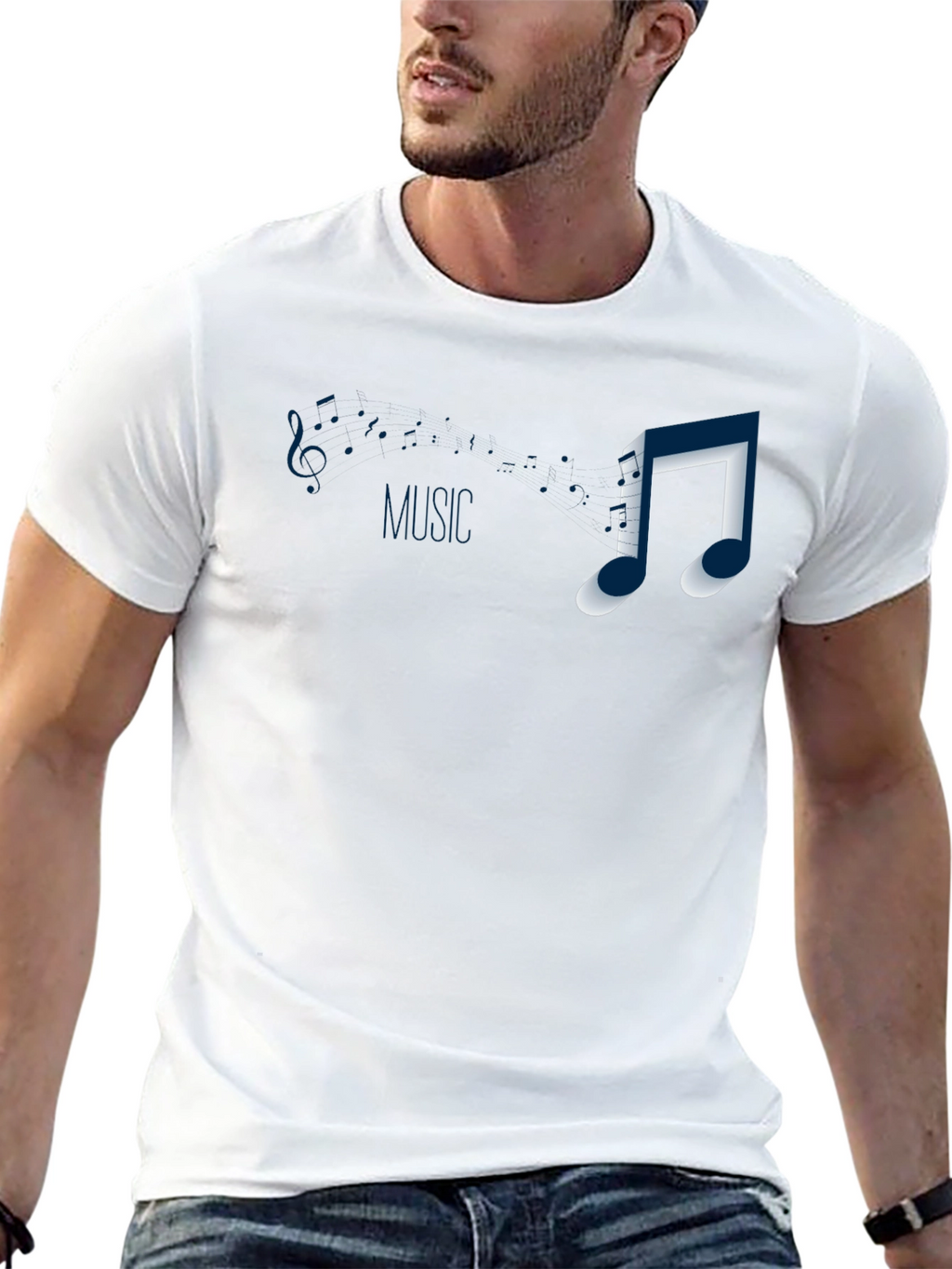 Music Note Graphic T-Shirt - Casual Style