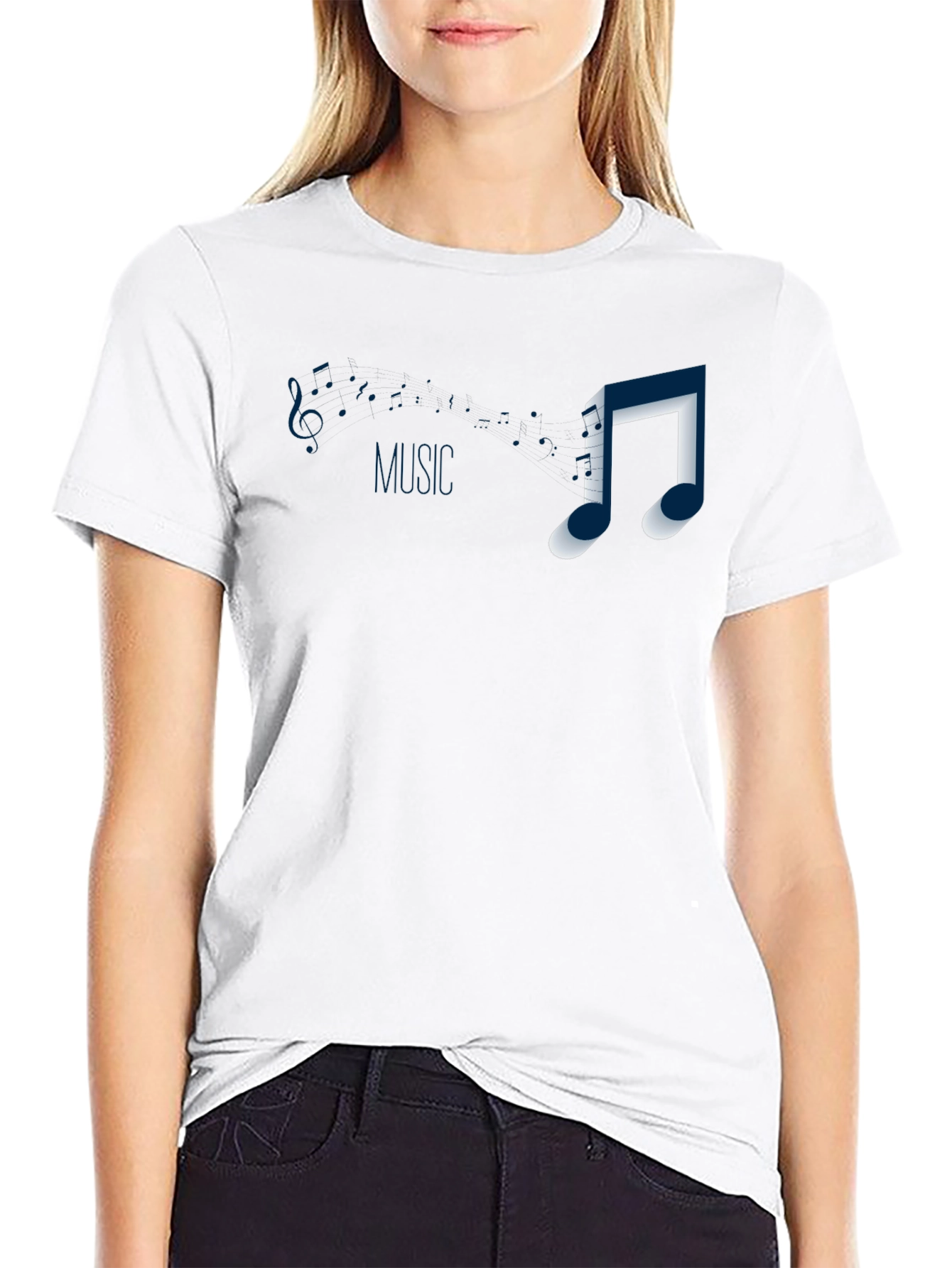 Music Note Graphic T-Shirt - Casual Style