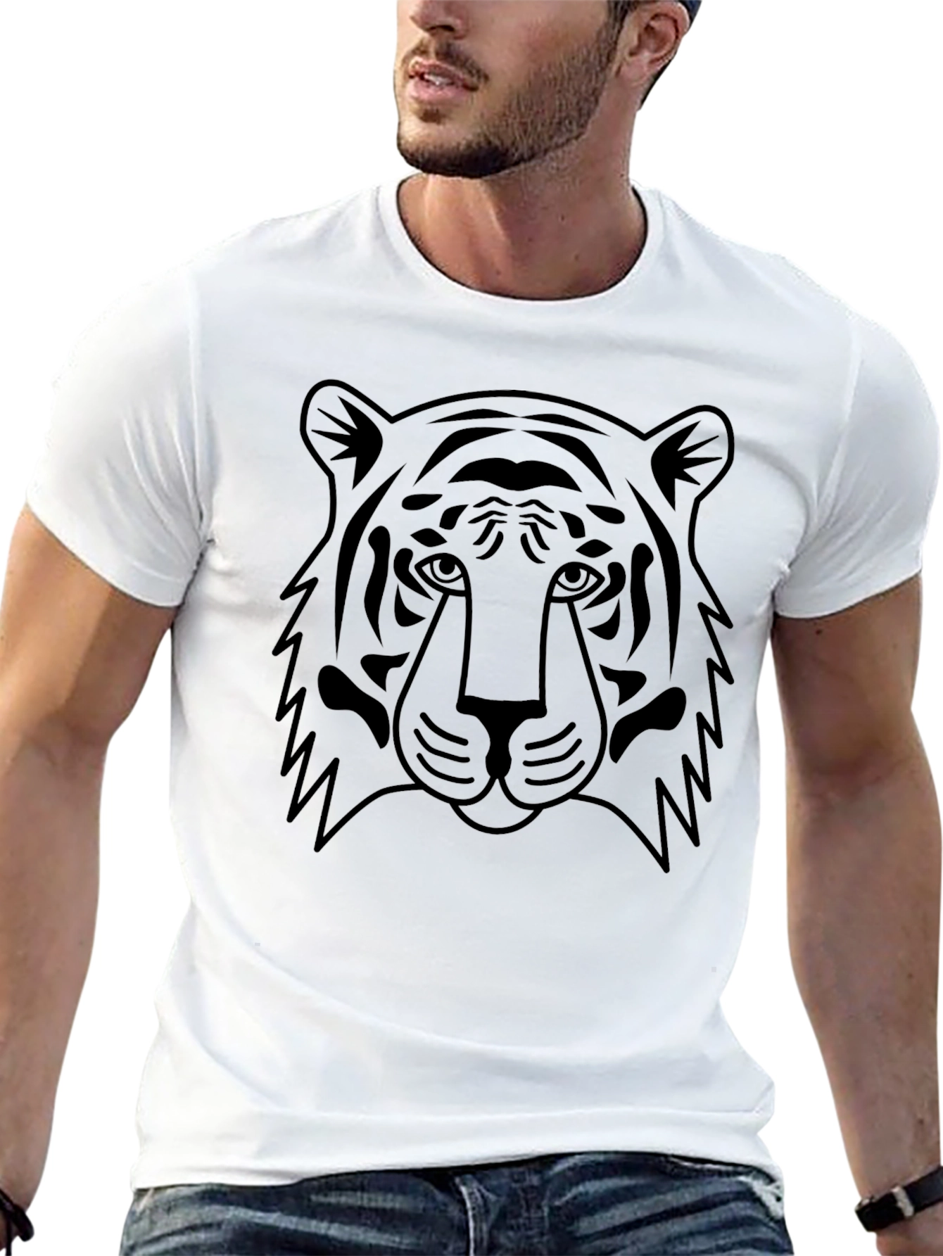 Black Tiger Graphic Tee - Mens Casual Style