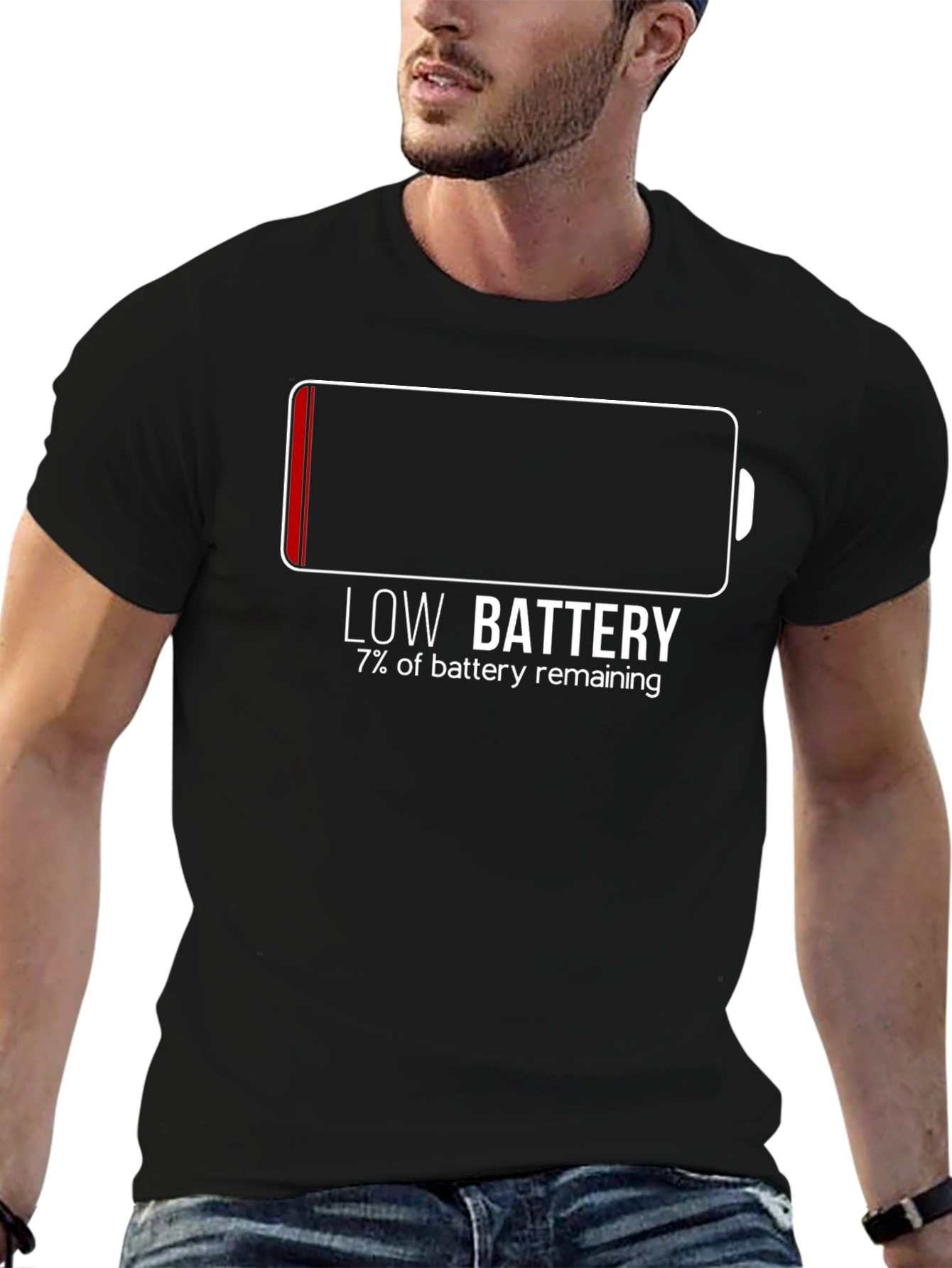 Low Battery Funny Graphic T-Shirt