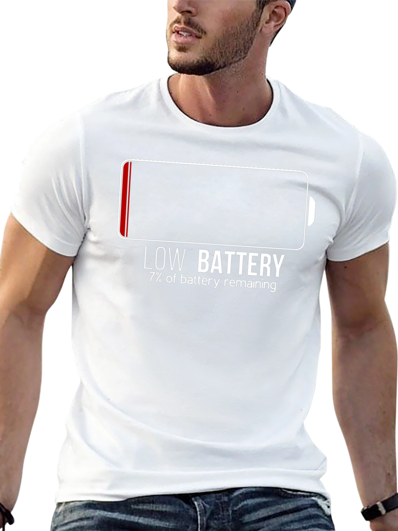 Low Battery Funny Graphic T-Shirt
