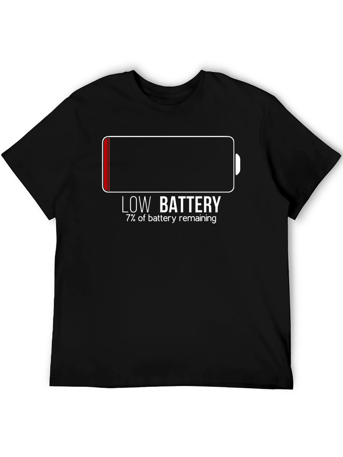 Low Battery Funny Graphic T-Shirt