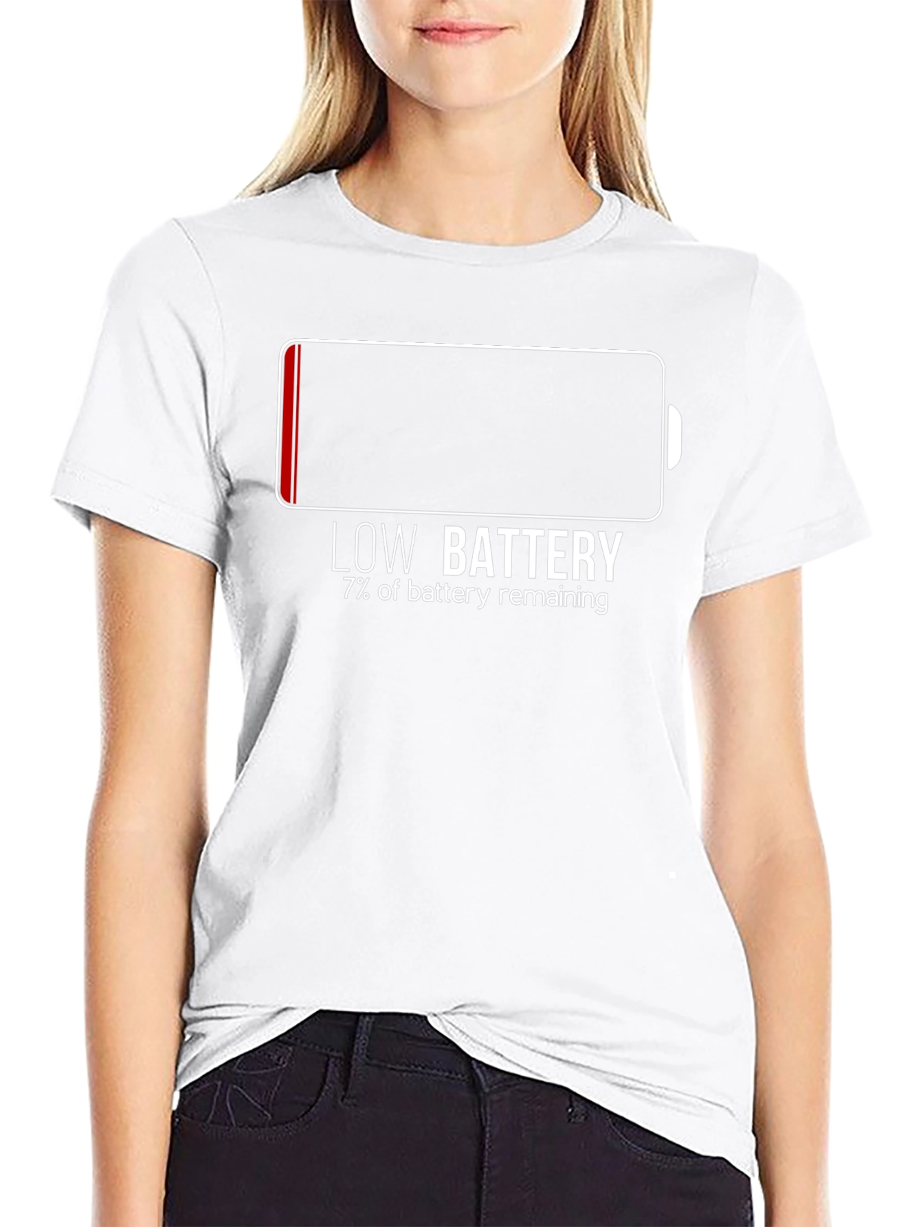 Low Battery Funny Graphic T-Shirt