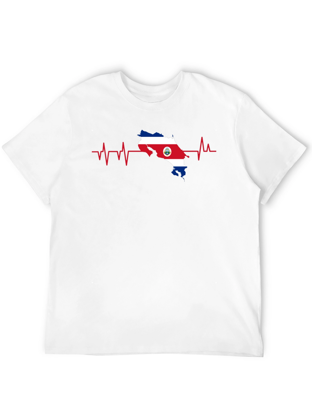 Costa Rica Heartbeat Flag T-Shirt