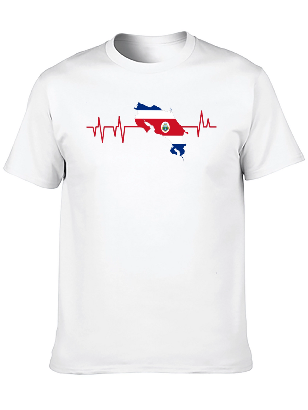 Costa Rica Heartbeat Flag T-Shirt