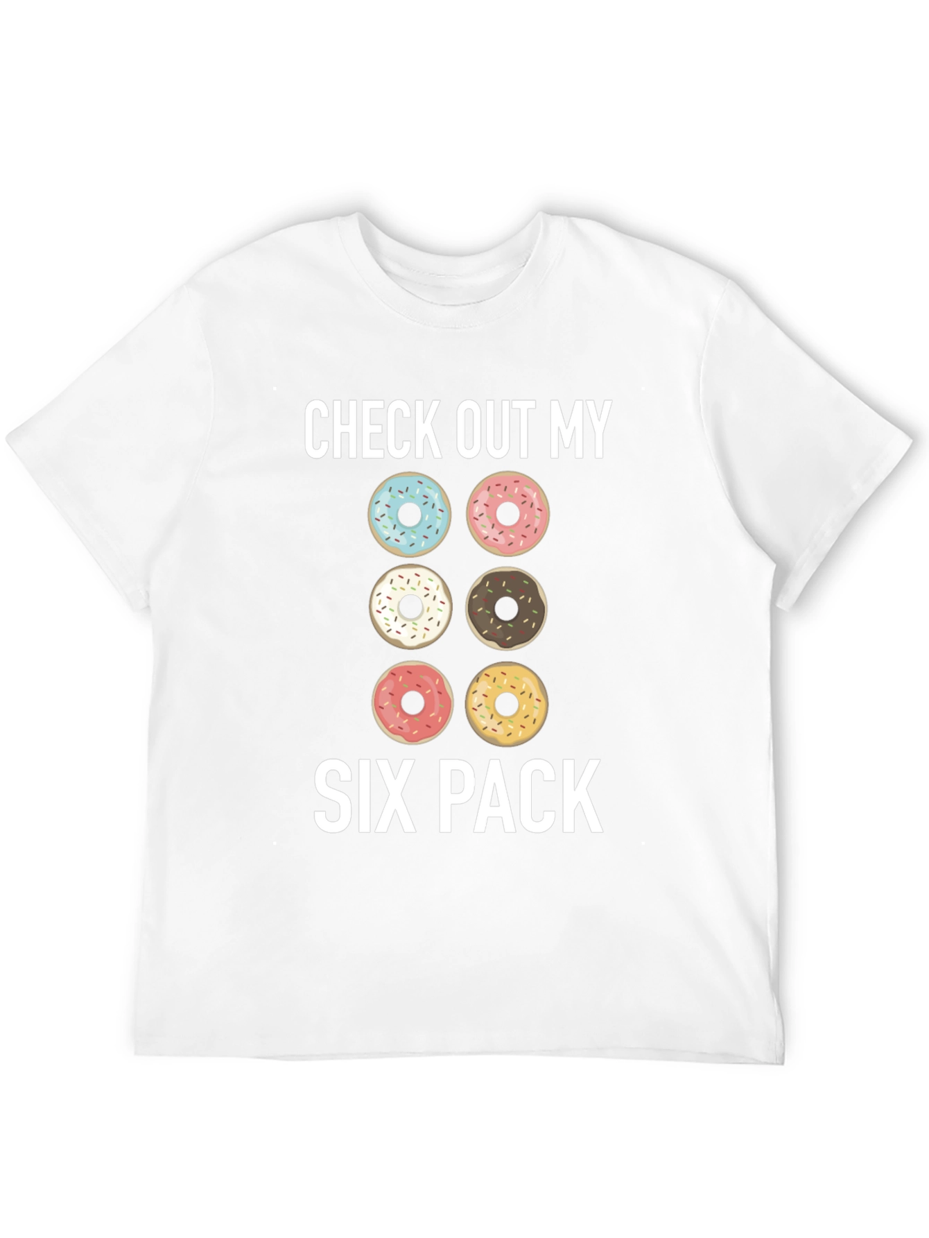 Donut Six Pack Graphic T-Shirt - Funny Gym Tee