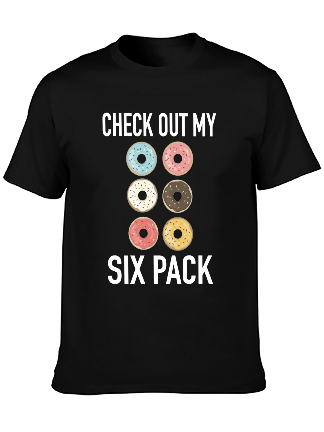 Donut Six Pack Graphic T-Shirt - Funny Gym Tee