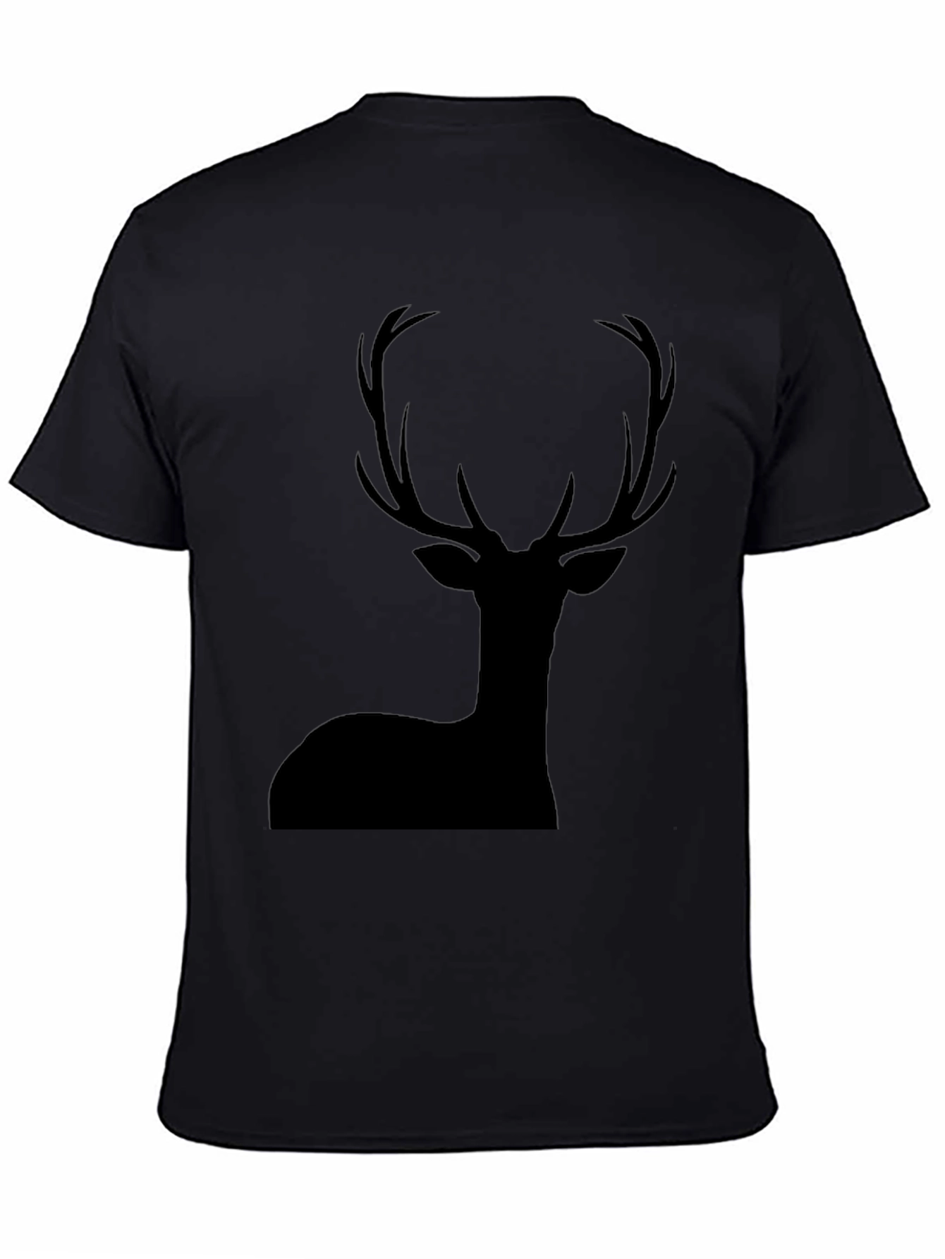 Mens Black Deer Silhouette Graphic Tee
