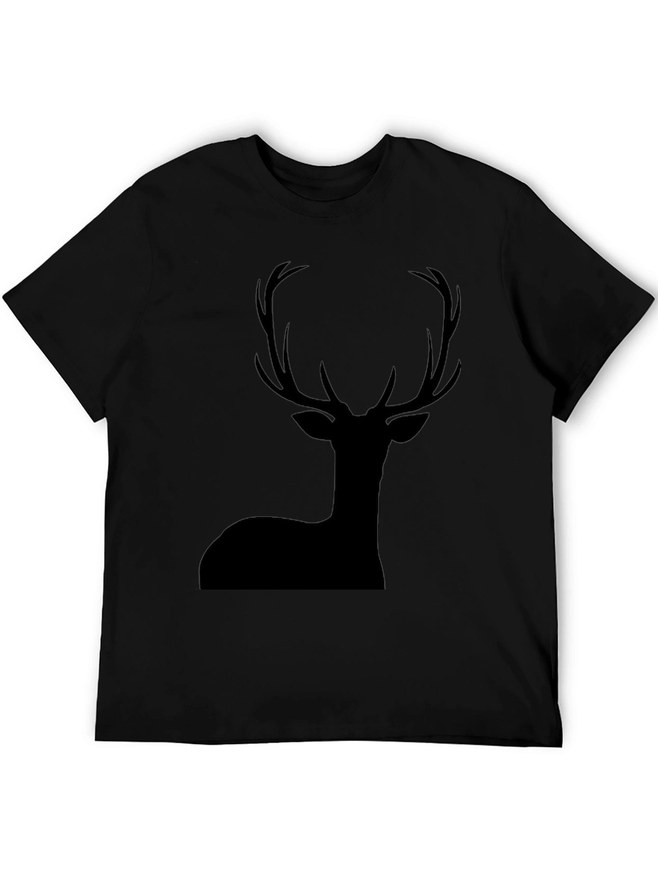 Mens Black Deer Silhouette Graphic Tee