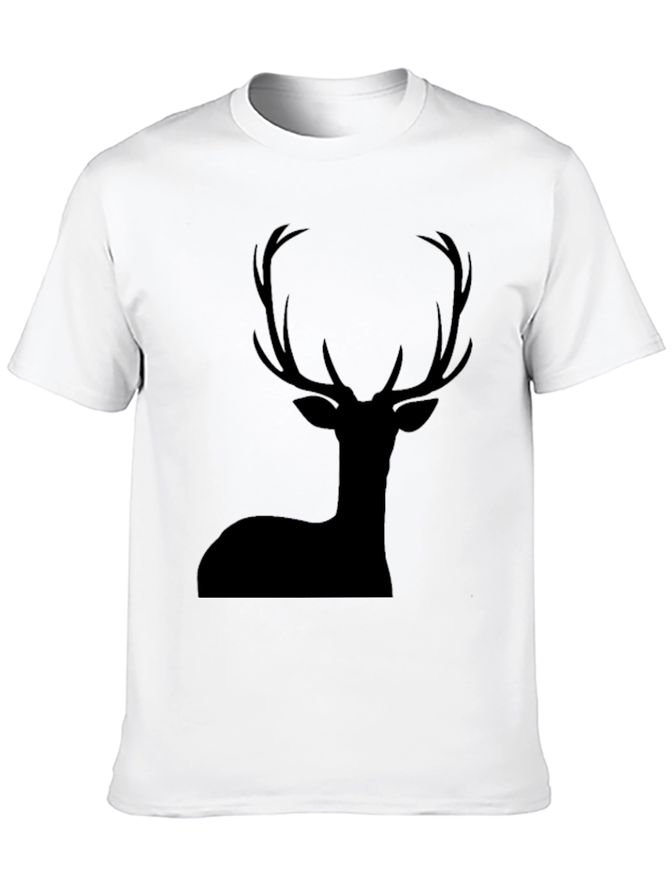 Mens Black Deer Silhouette Graphic Tee