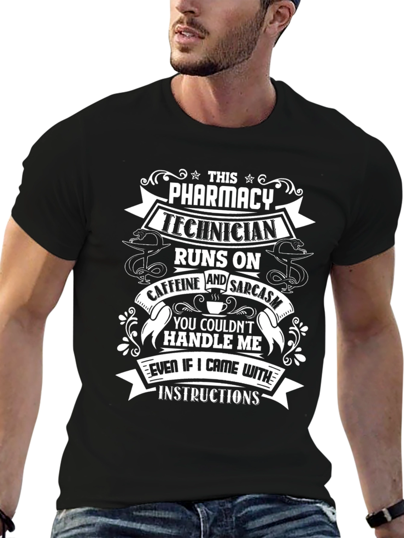 Pharmacy Technician Caffeine & Sarcasm T-Shirt
