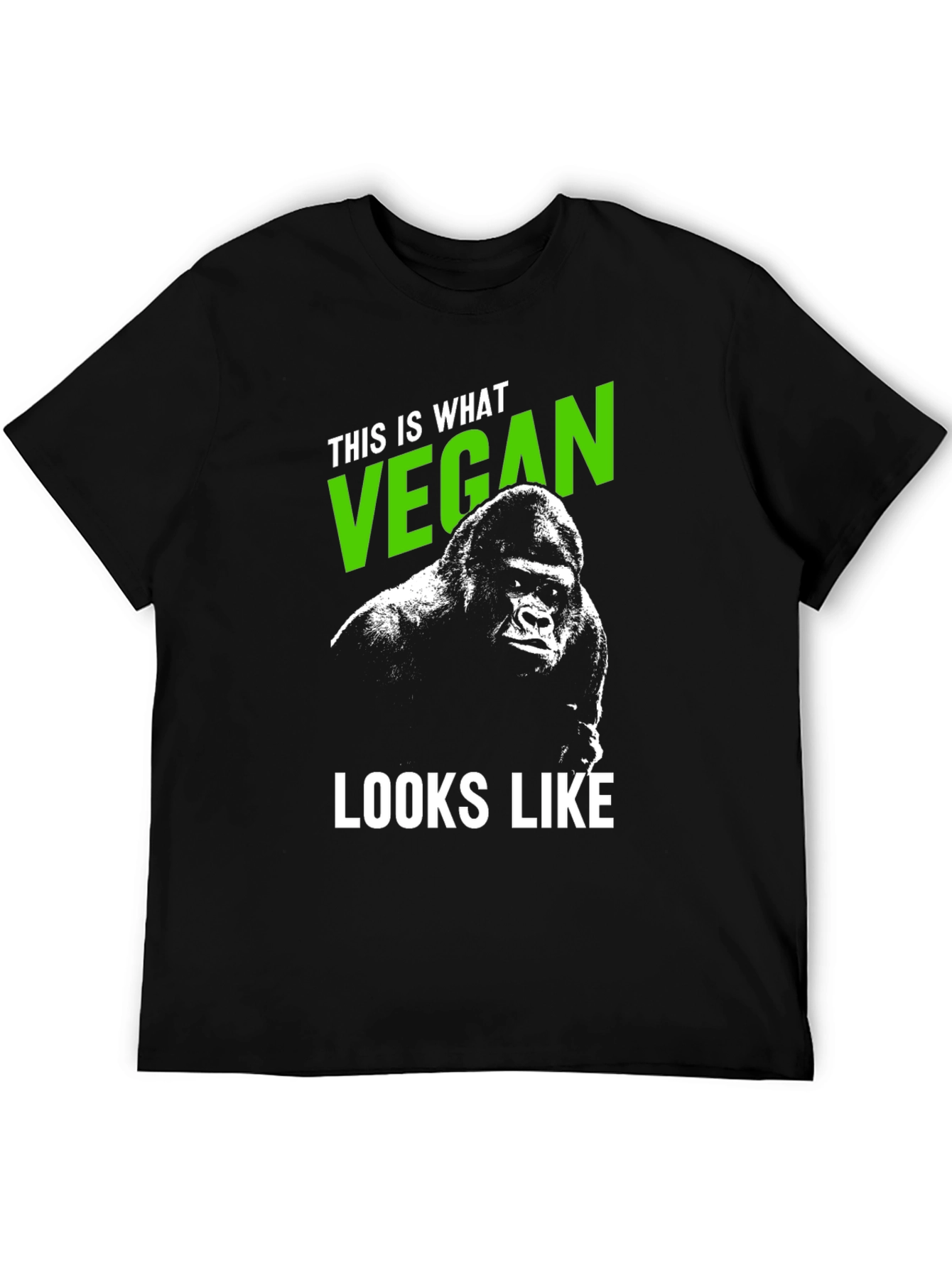 Vegan Gorilla Graphic Tee - Black T-Shirt