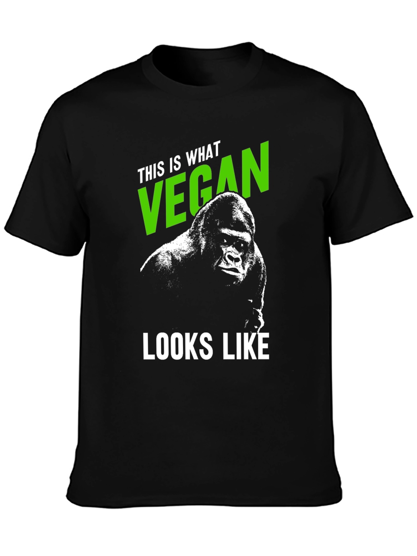 Vegan Gorilla Graphic Tee - Black T-Shirt