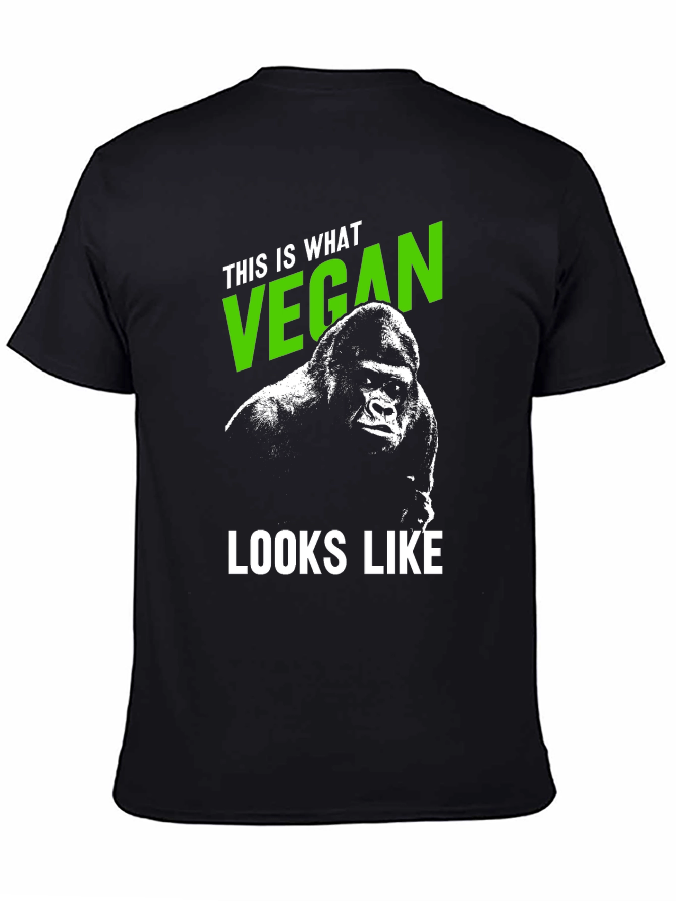 Vegan Gorilla Graphic Tee - Black T-Shirt