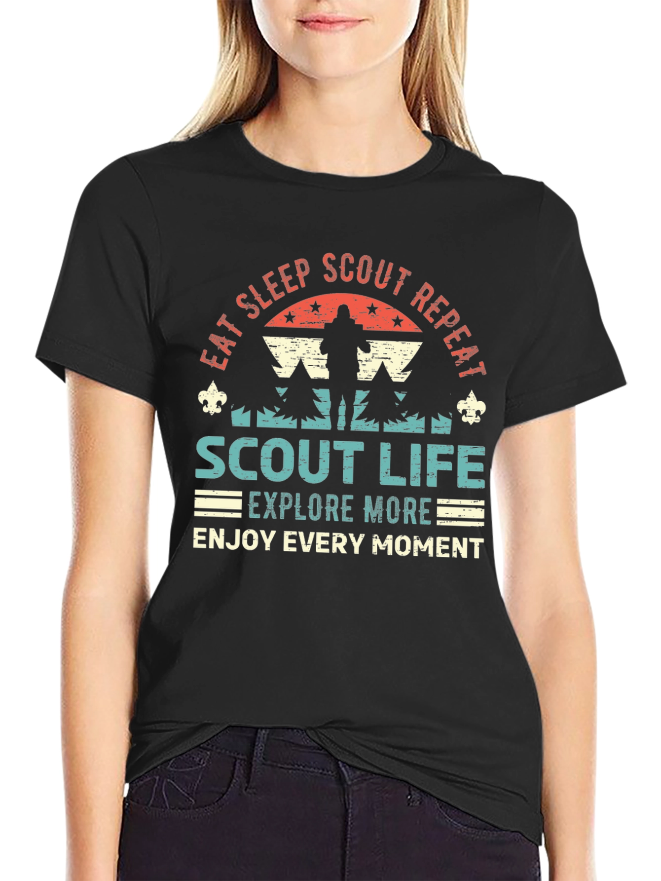 Eat Sleep Scout Repeat Graphic T-Shirt