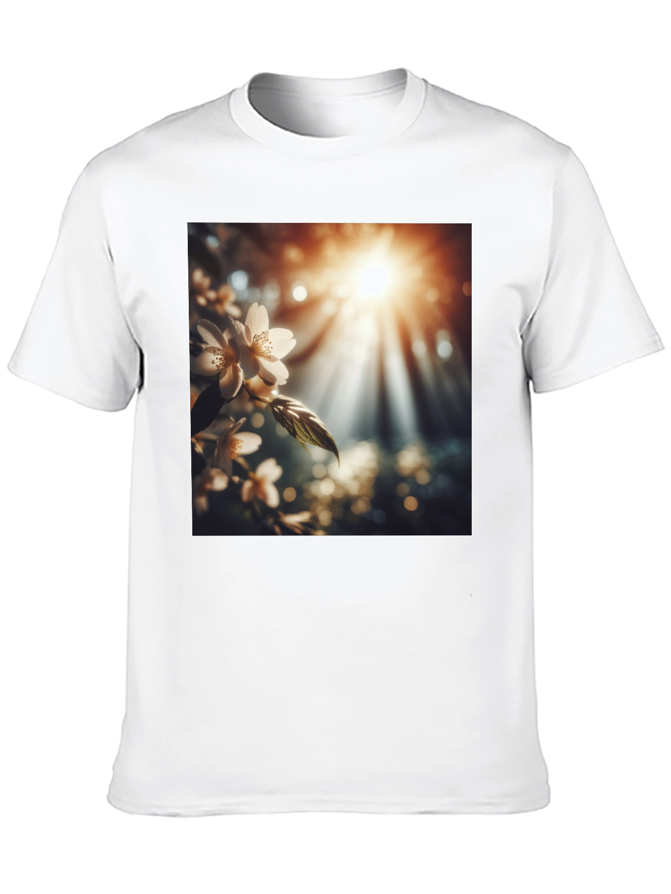Nature Blossom T-Shirt - Black Cotton Tee