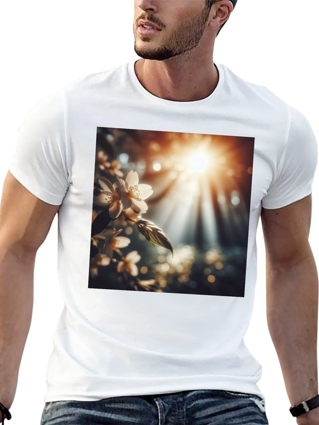 Nature Blossom T-Shirt - Black Cotton Tee