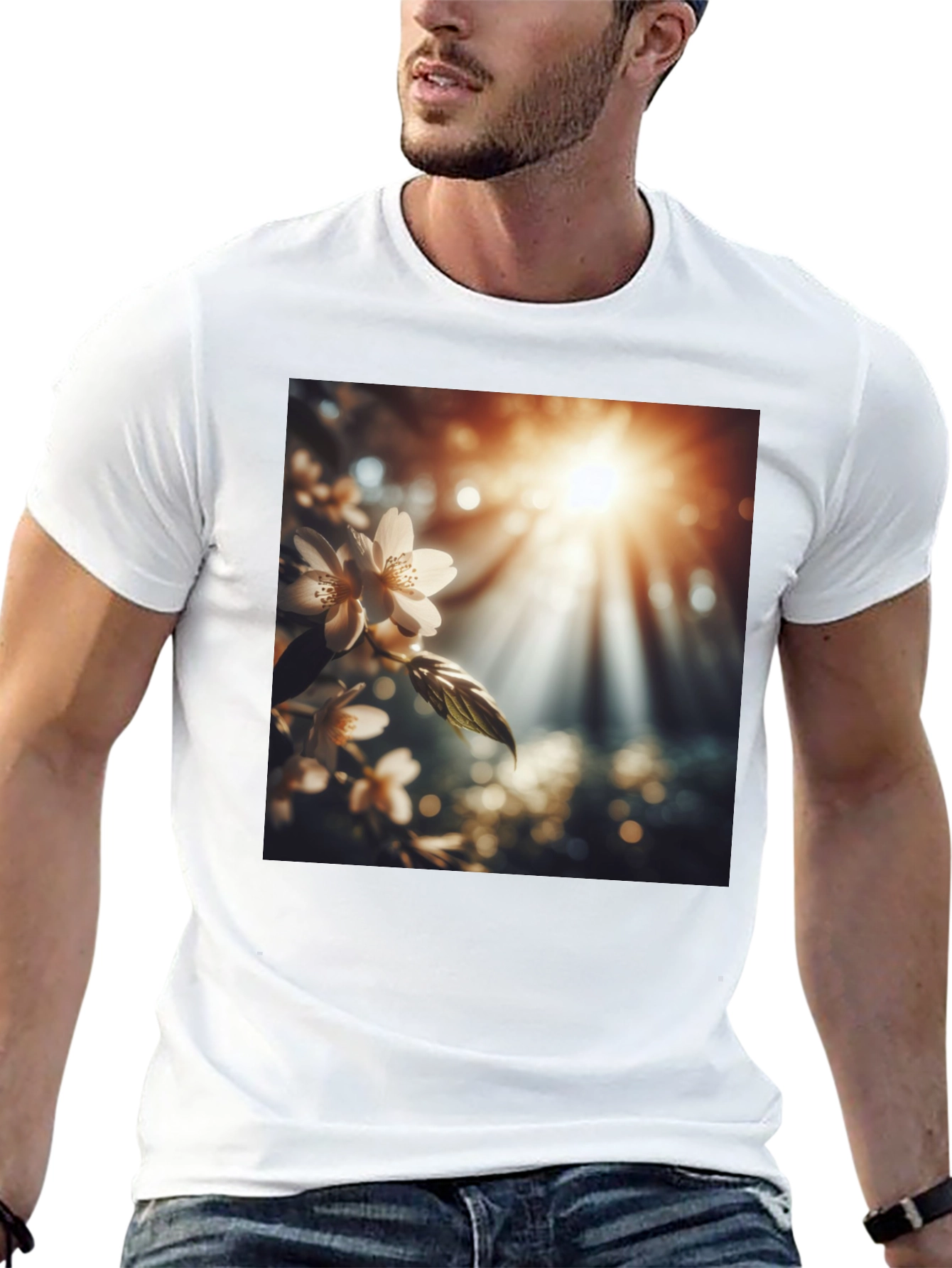 Nature Blossom T-Shirt - Black Cotton Tee