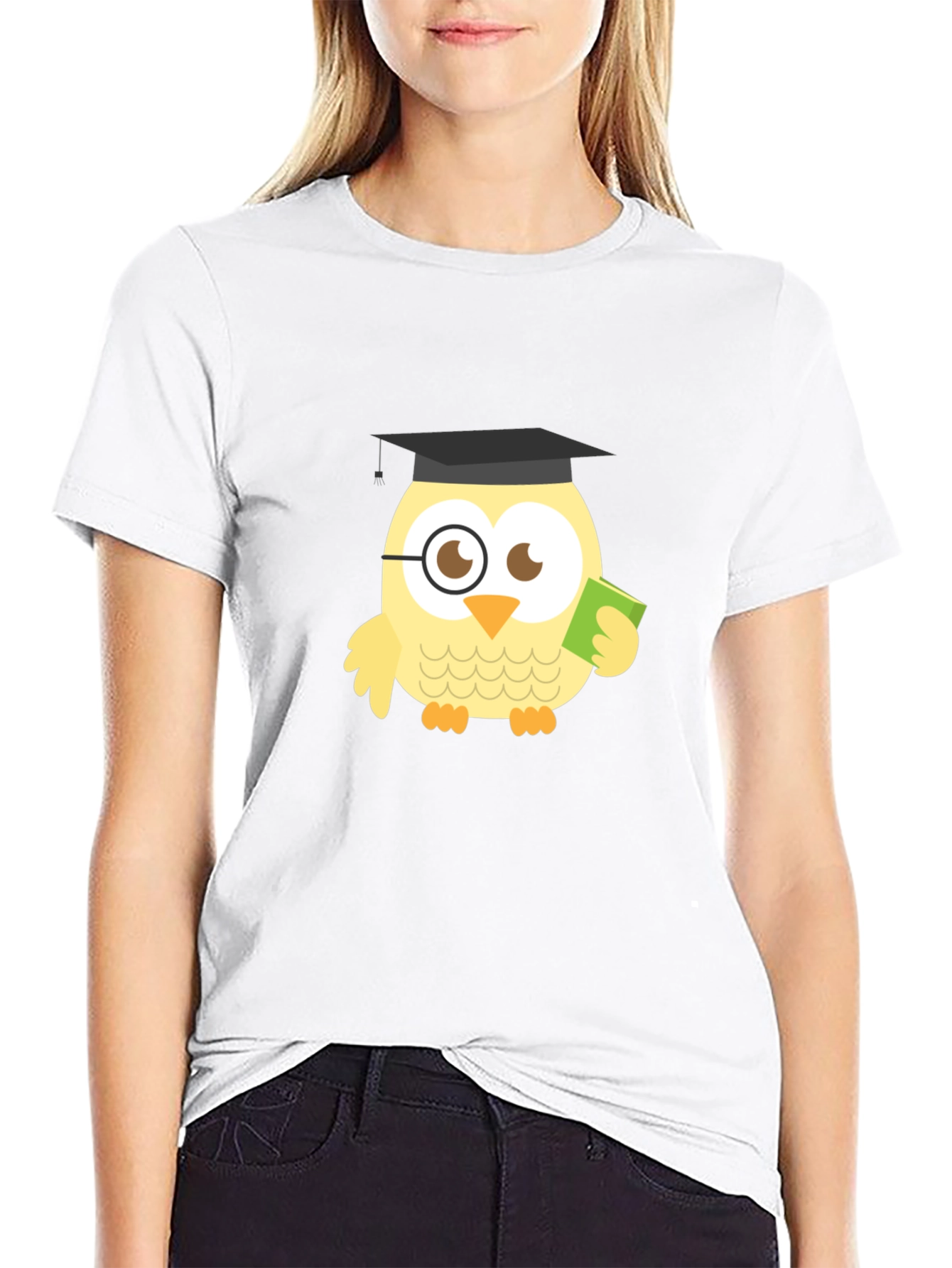 Funny Owl Grad Black T-Shirt