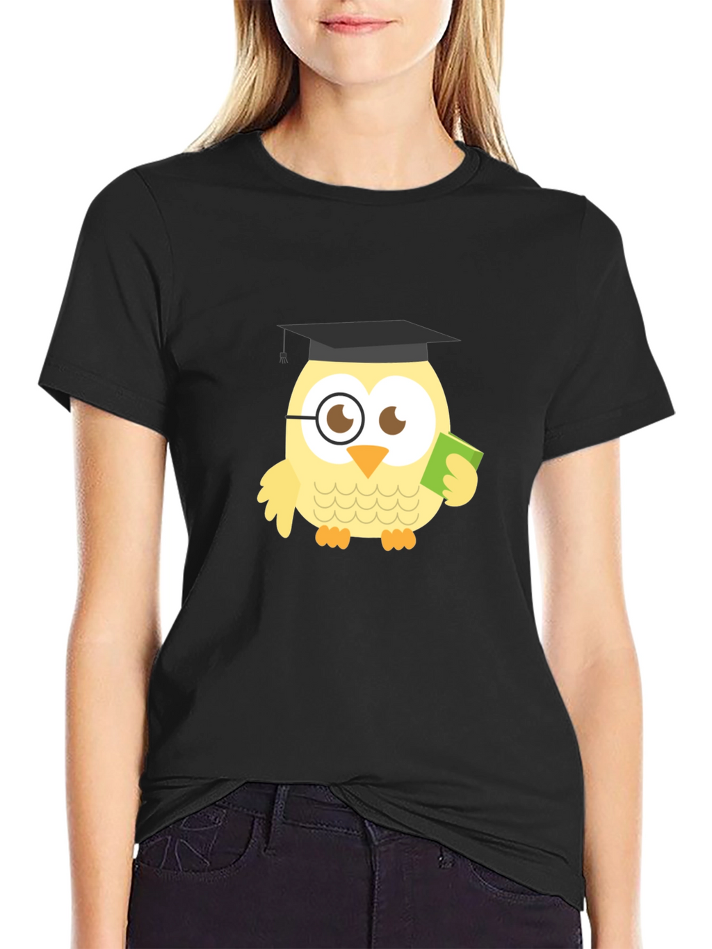 Funny Owl Grad Black T-Shirt