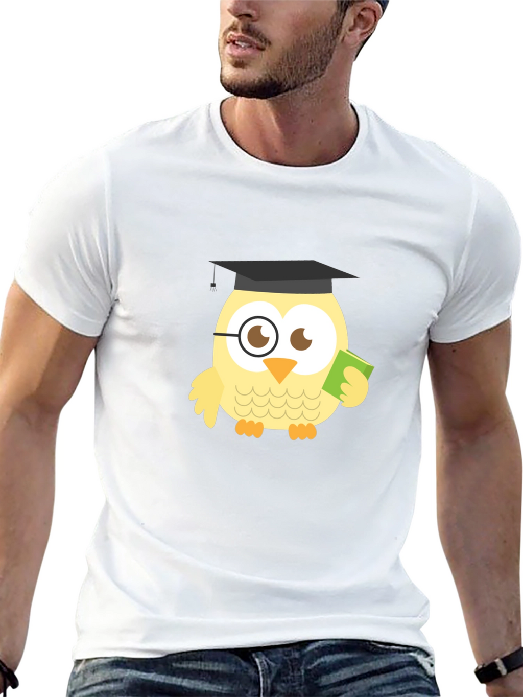 Funny Owl Grad Black T-Shirt