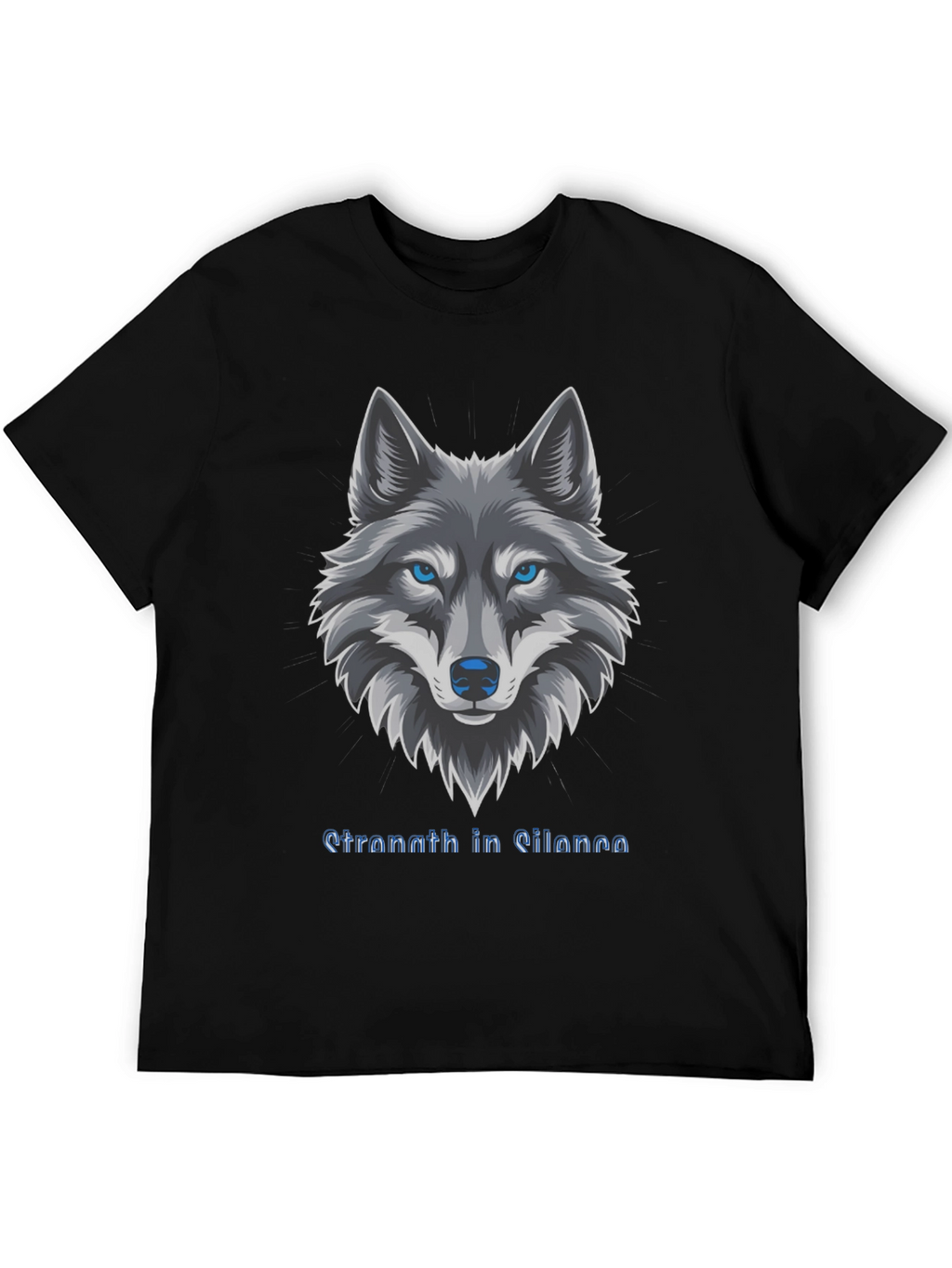 Mens Wolf Graphic T-Shirt - Strength in Silence