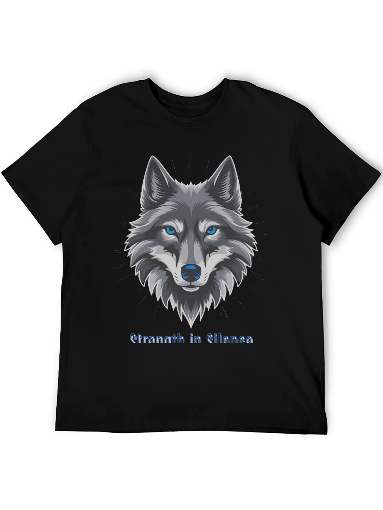 Mens Wolf Graphic T-Shirt - Strength in Silence