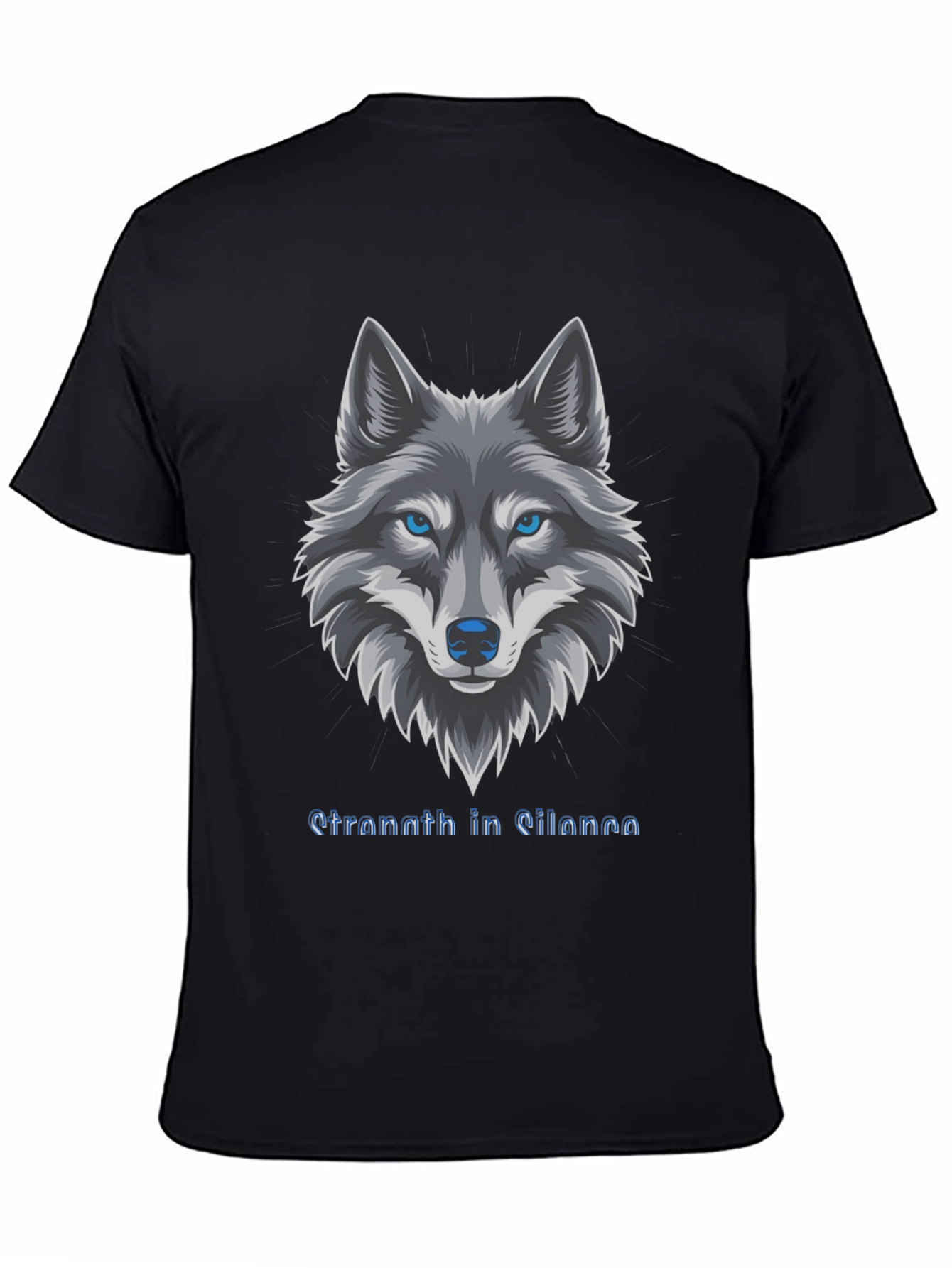 Mens Wolf Graphic T-Shirt - Strength in Silence