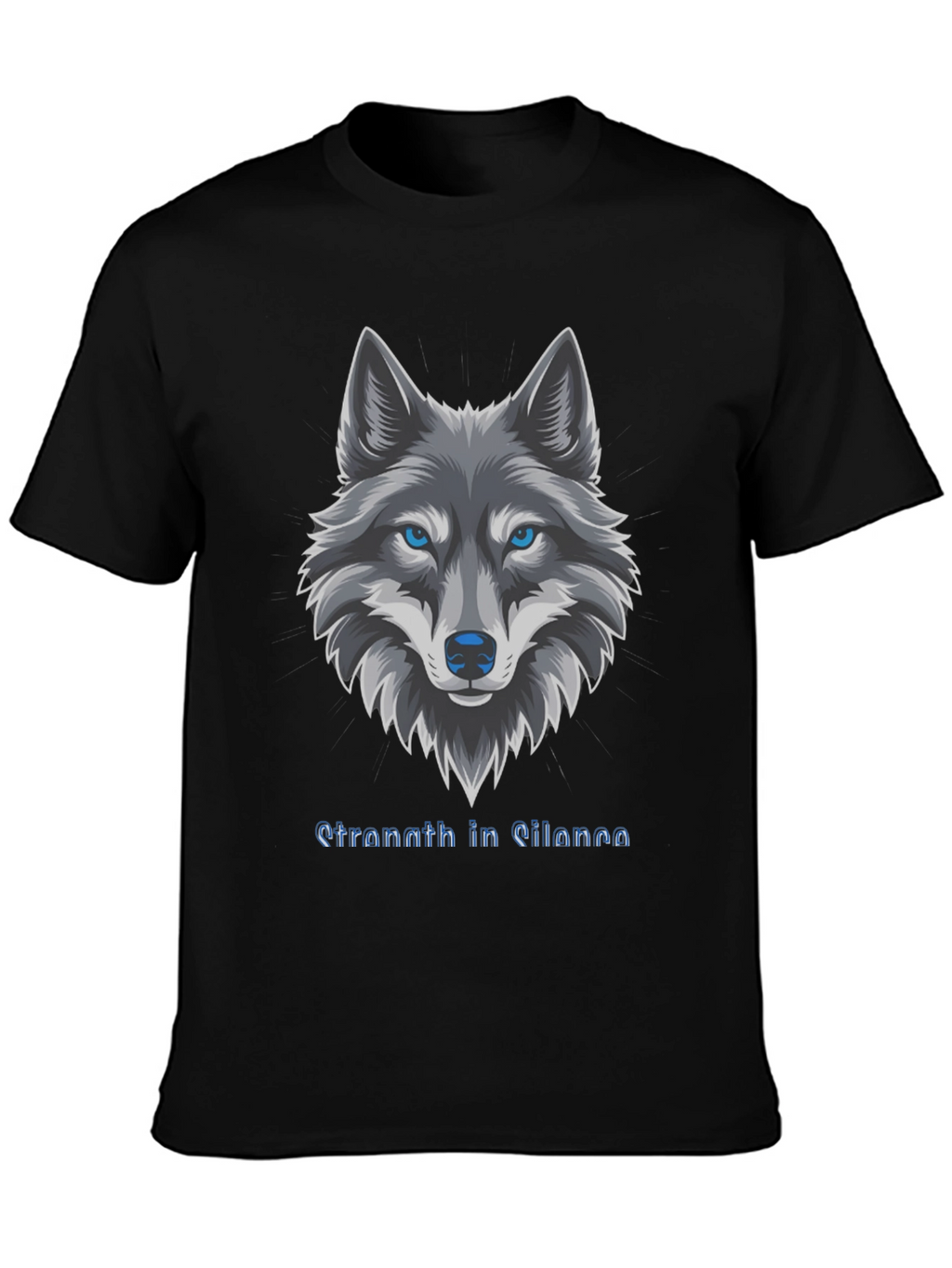 Mens Wolf Graphic T-Shirt - Strength in Silence