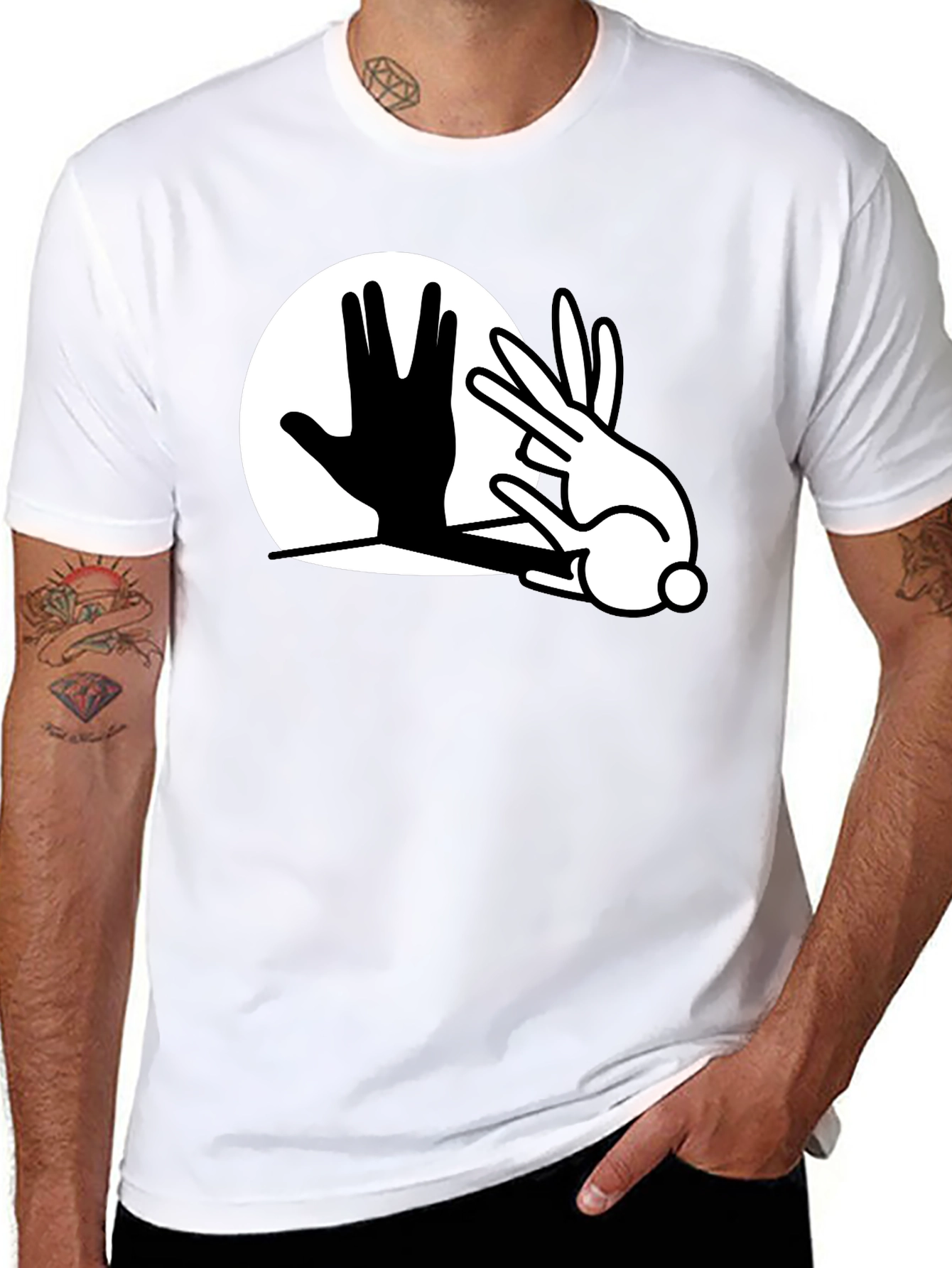 Hand Shadow Puppet Bunny Tee