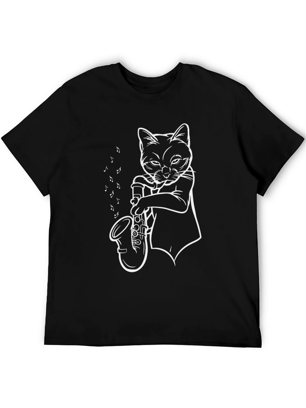 Cool Cat Saxophone Player Graphic T-Shirt