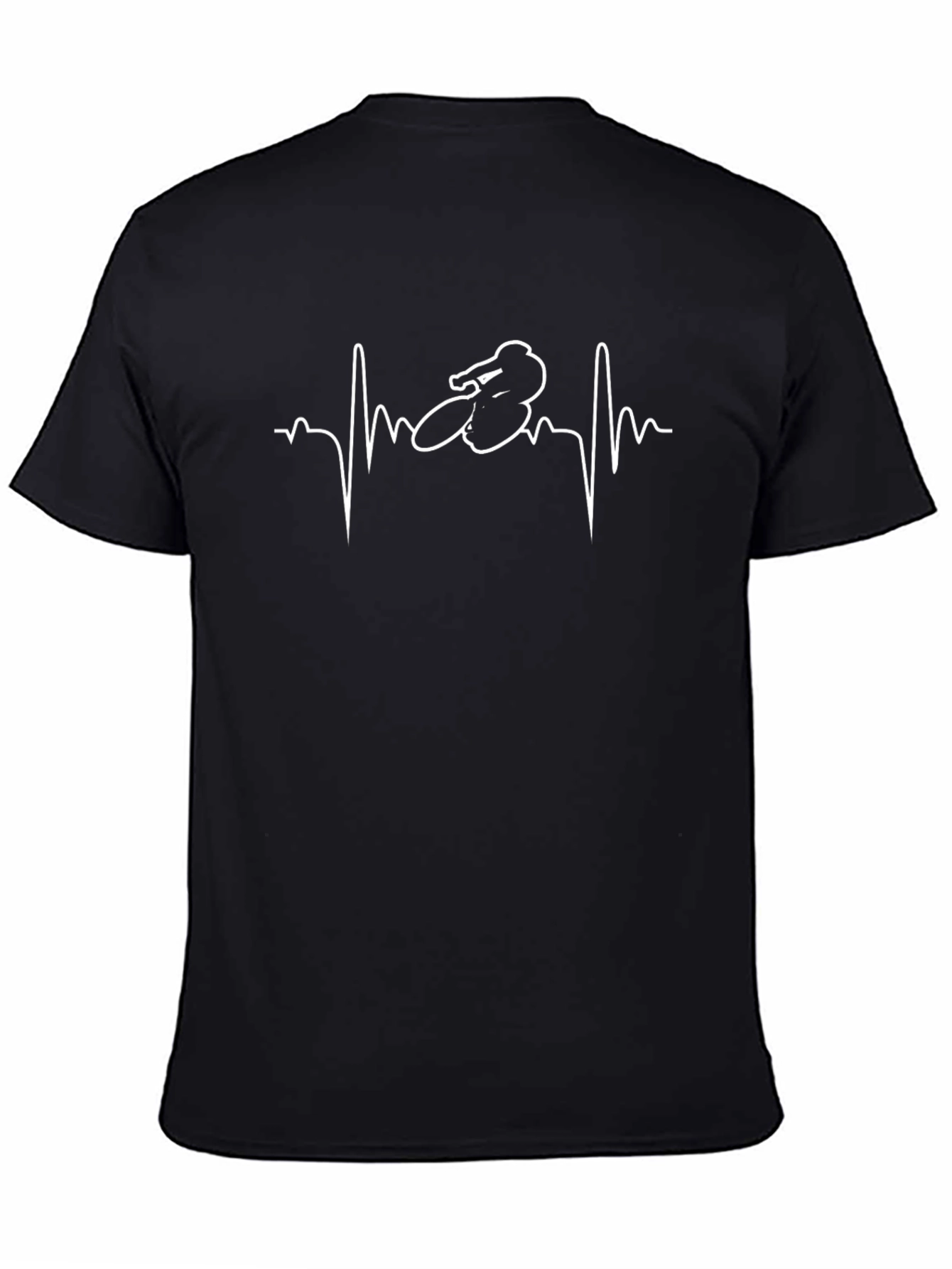 Cycling Heartbeat T-Shirt - Black Graphic Tee