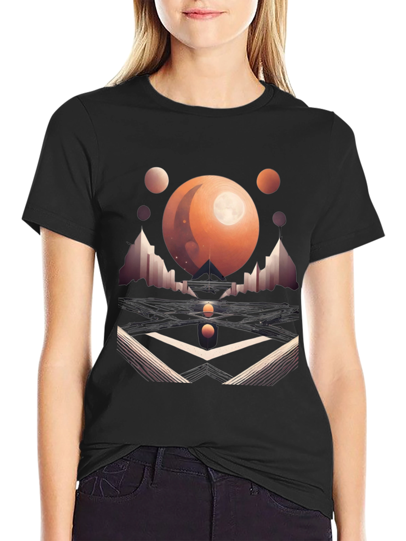 Geometric Galaxy T-Shirt - Modern Graphic Tee