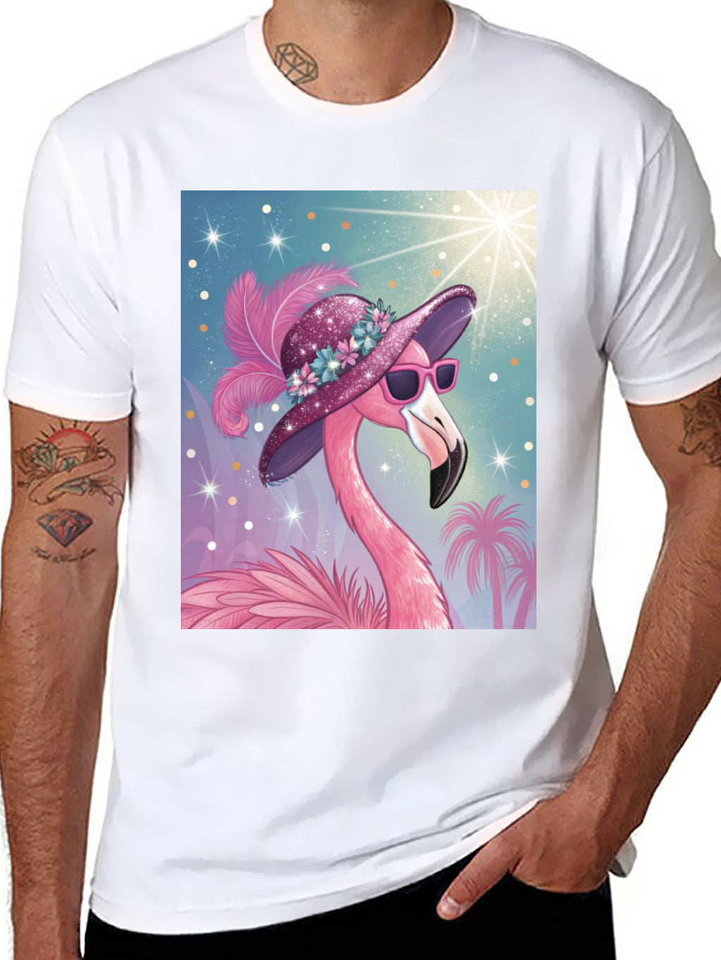 Flamingo Graphic Tee - Tropical Style