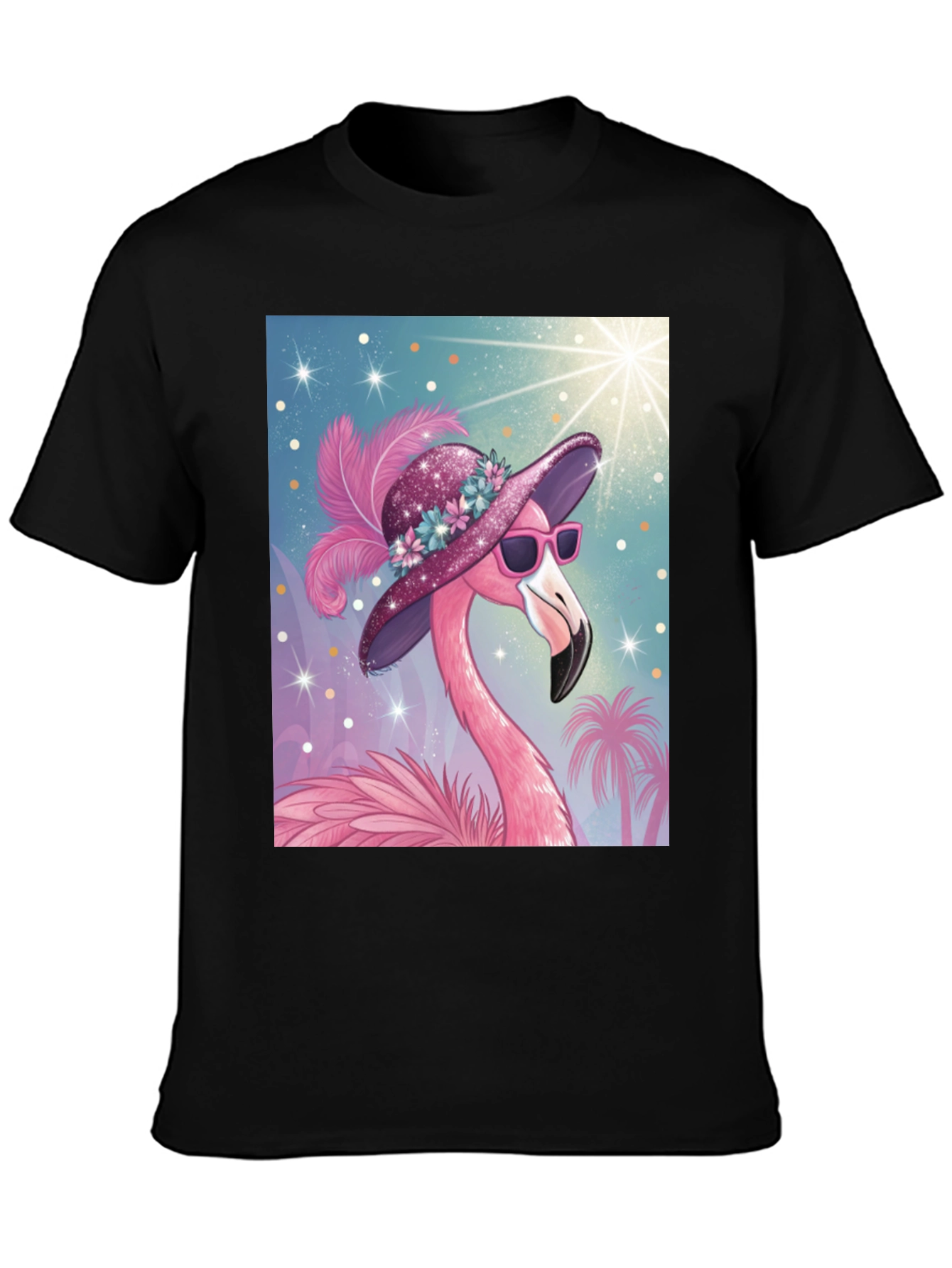 Flamingo Graphic Tee - Tropical Style