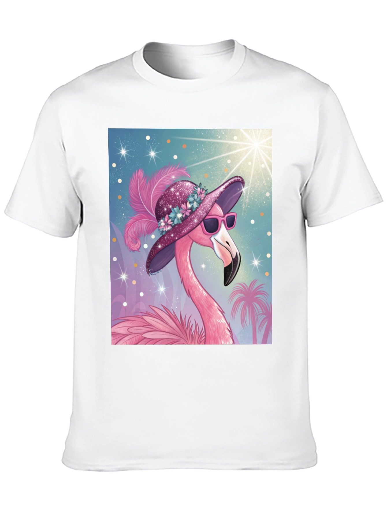 Flamingo Graphic Tee - Tropical Style