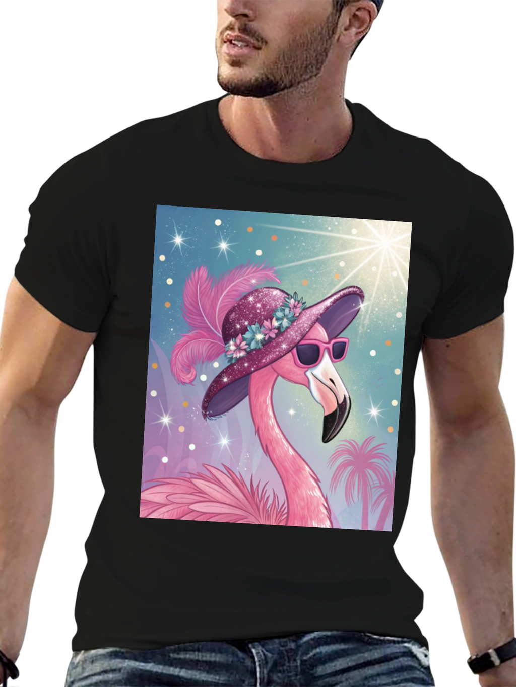 Flamingo Graphic Tee - Tropical Style