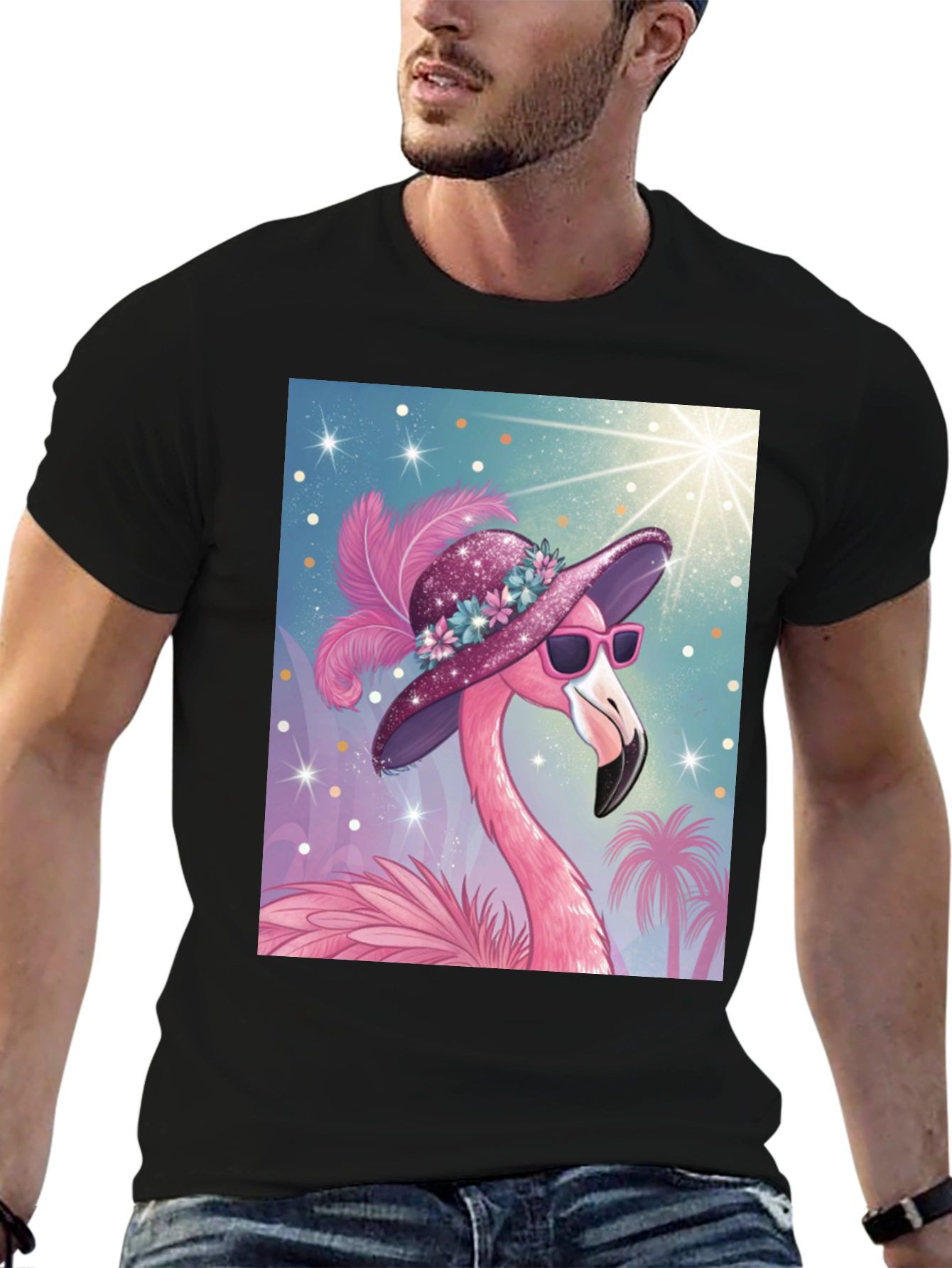Flamingo Graphic Tee - Tropical Style