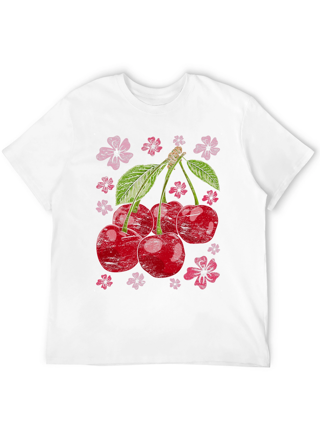 Cherry Blossom Graphic Tee - Black Cotton