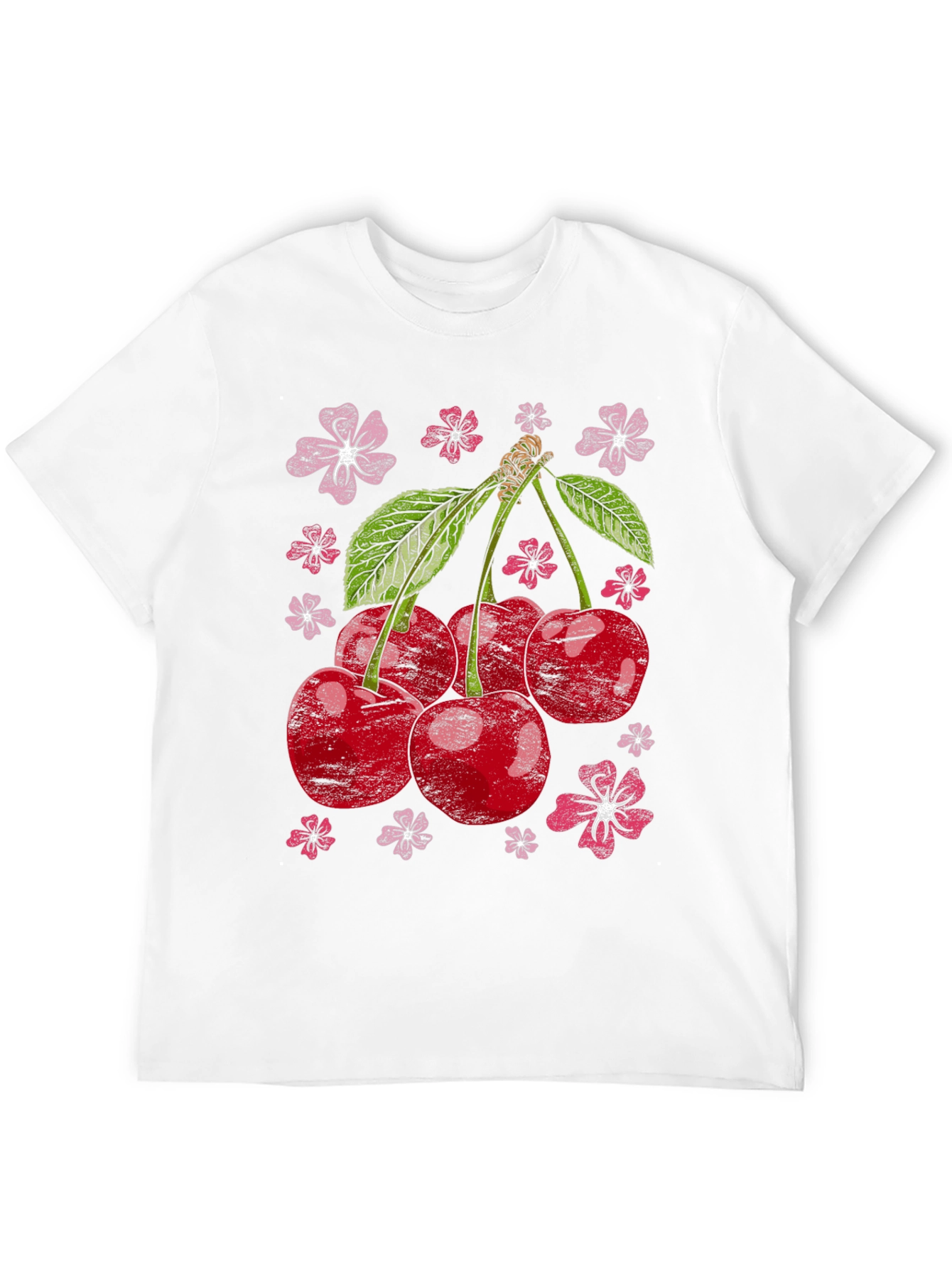 Cherry Blossom Graphic Tee - Black Cotton