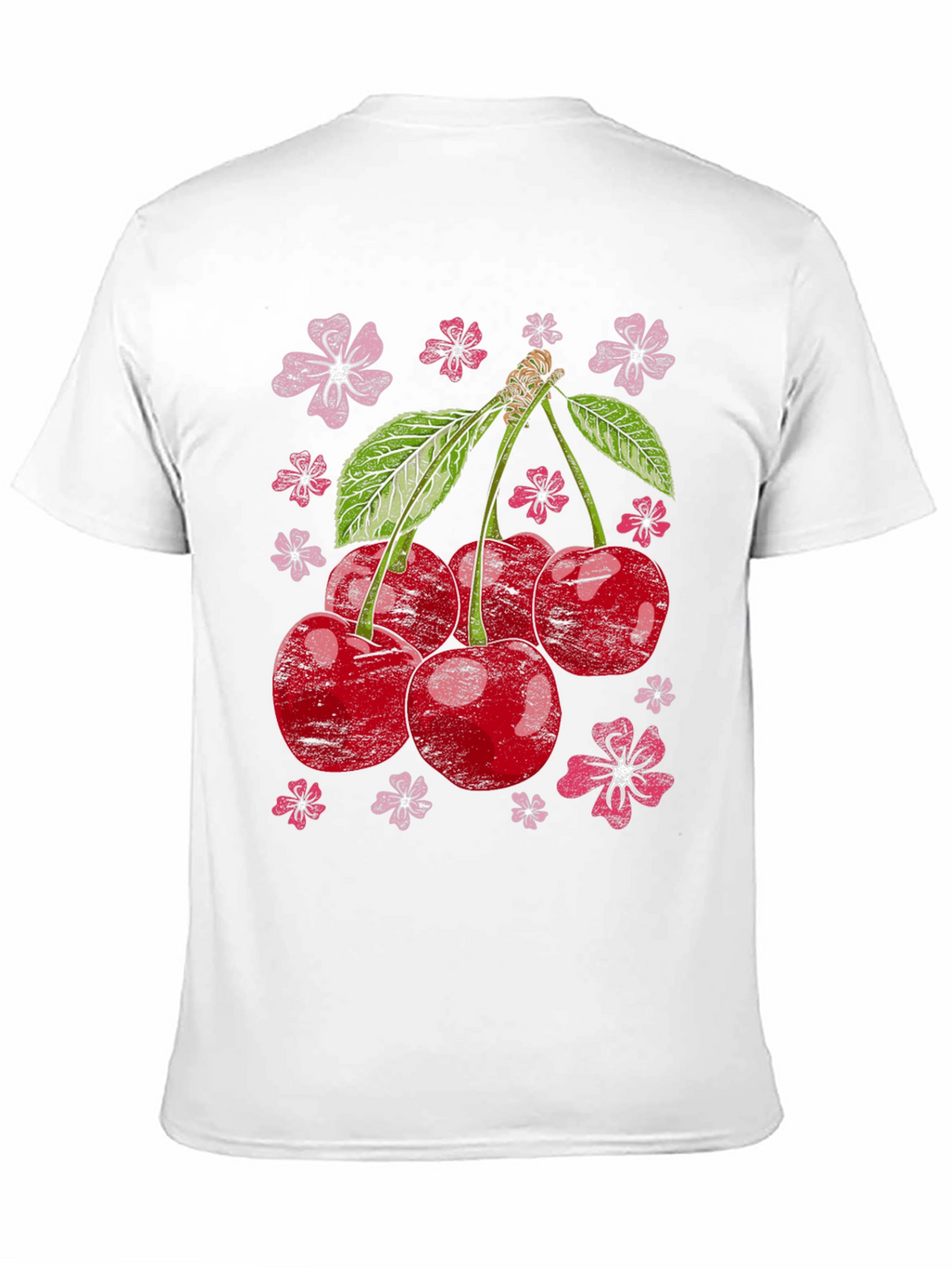 Cherry Blossom Graphic Tee - Black Cotton