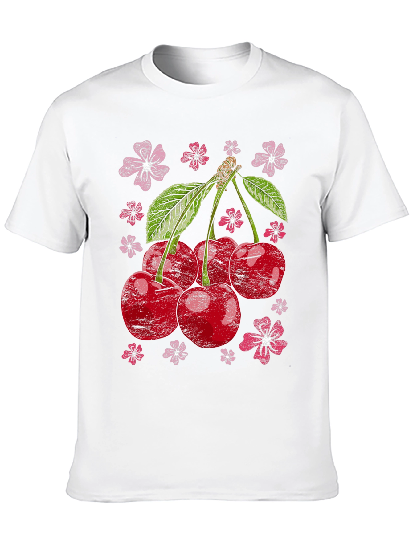 Cherry Blossom Graphic Tee - Black Cotton