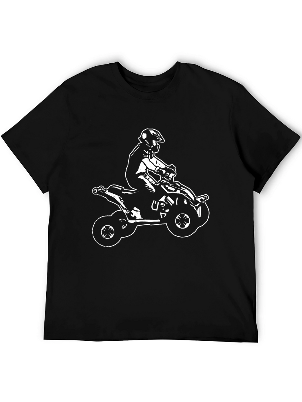 Black ATV Rider Graphic Tee - Casual Style