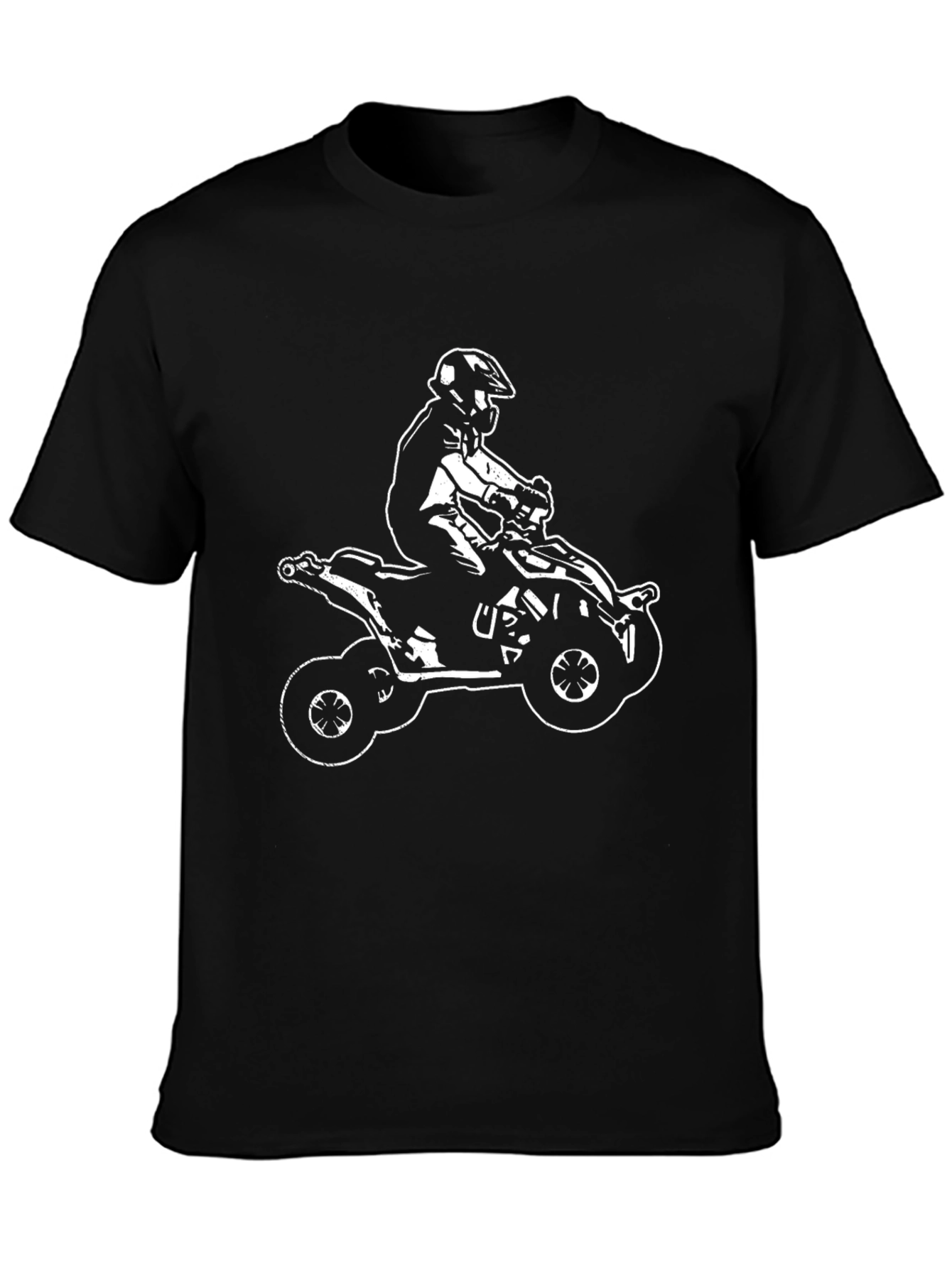 Black ATV Rider Graphic Tee - Casual Style