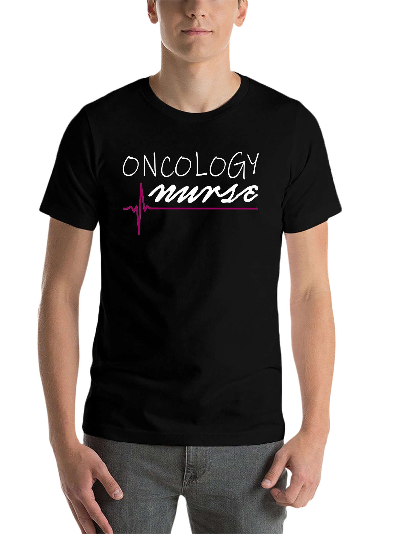 Oncology Nurse T-Shirt - Heartbeat Design
