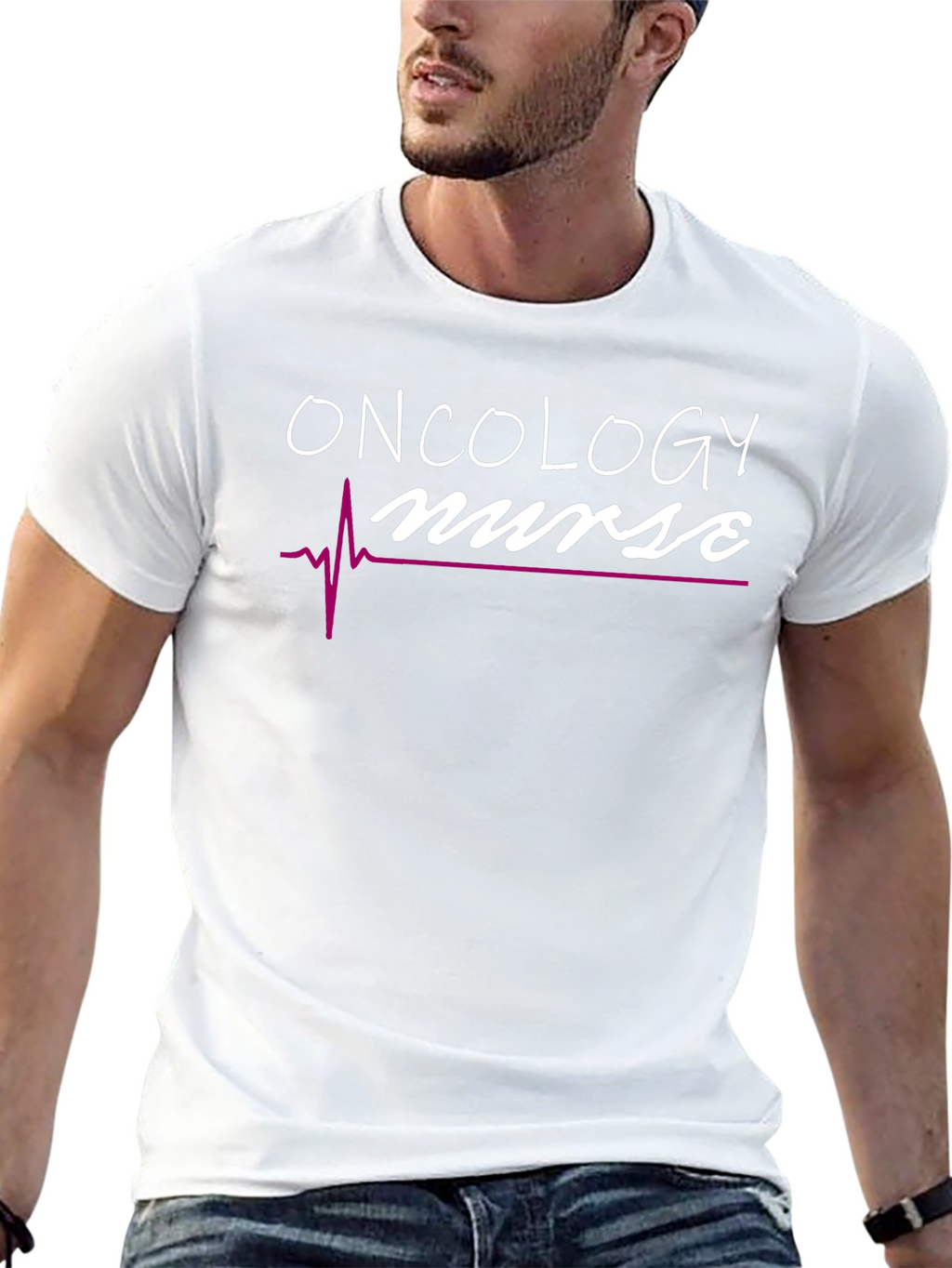 Oncology Nurse T-Shirt - Heartbeat Design