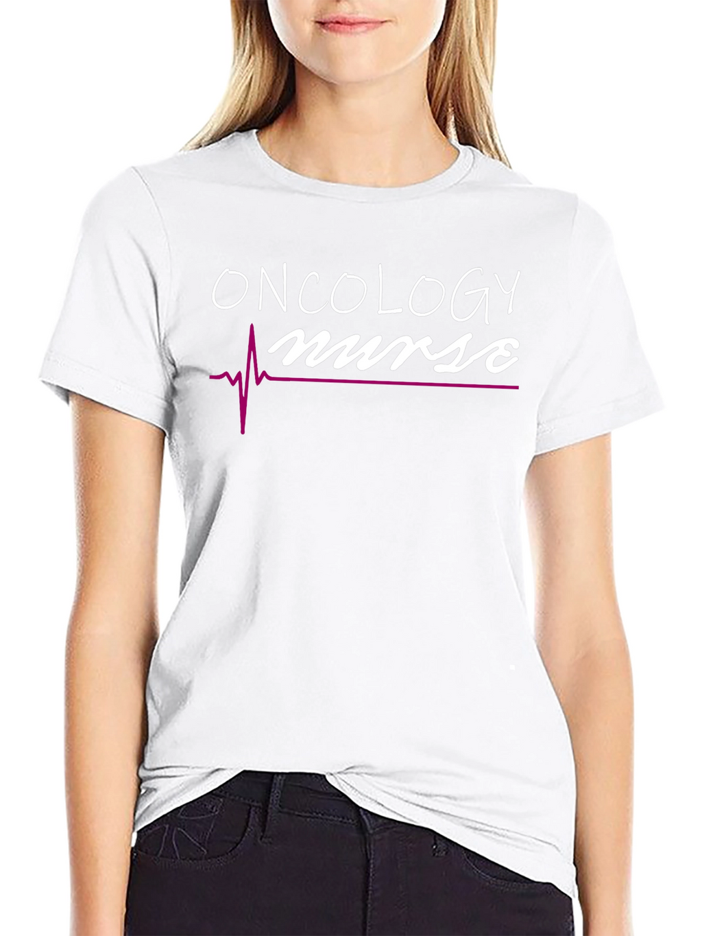 Oncology Nurse T-Shirt - Heartbeat Design