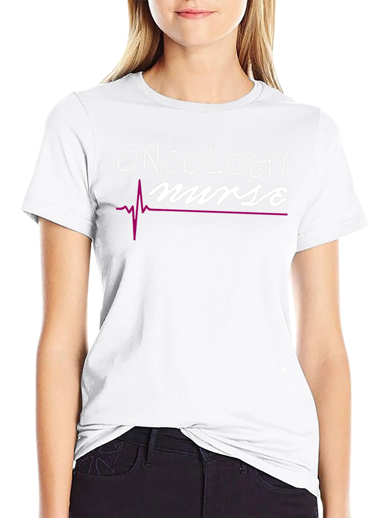 Oncology Nurse T-Shirt - Heartbeat Design