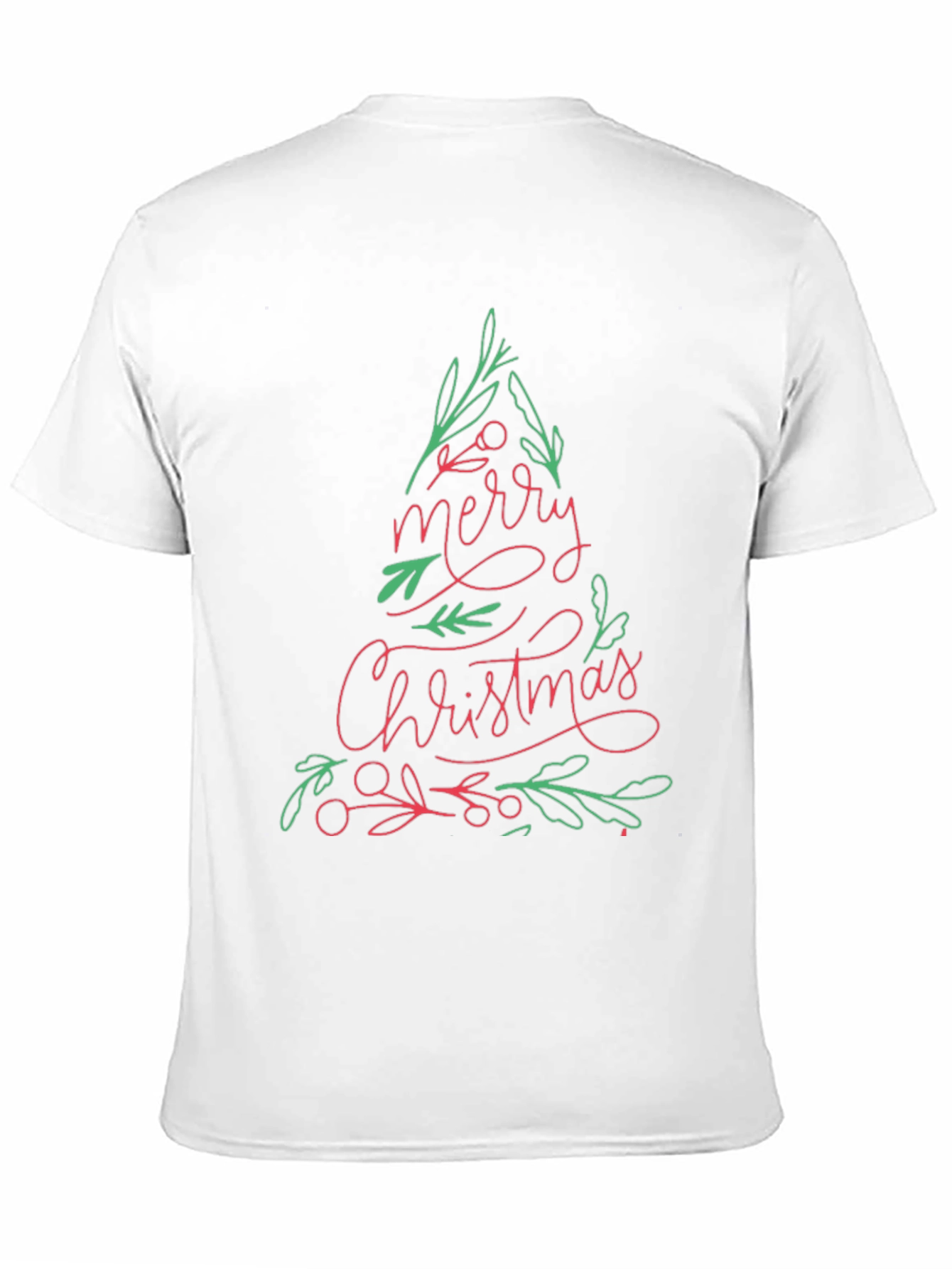 Merry Christmas Tree Graphic Tee - Black